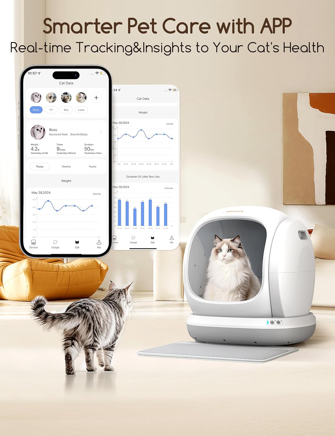 Automatic Self Cleaning Litter Box for Multi Cats