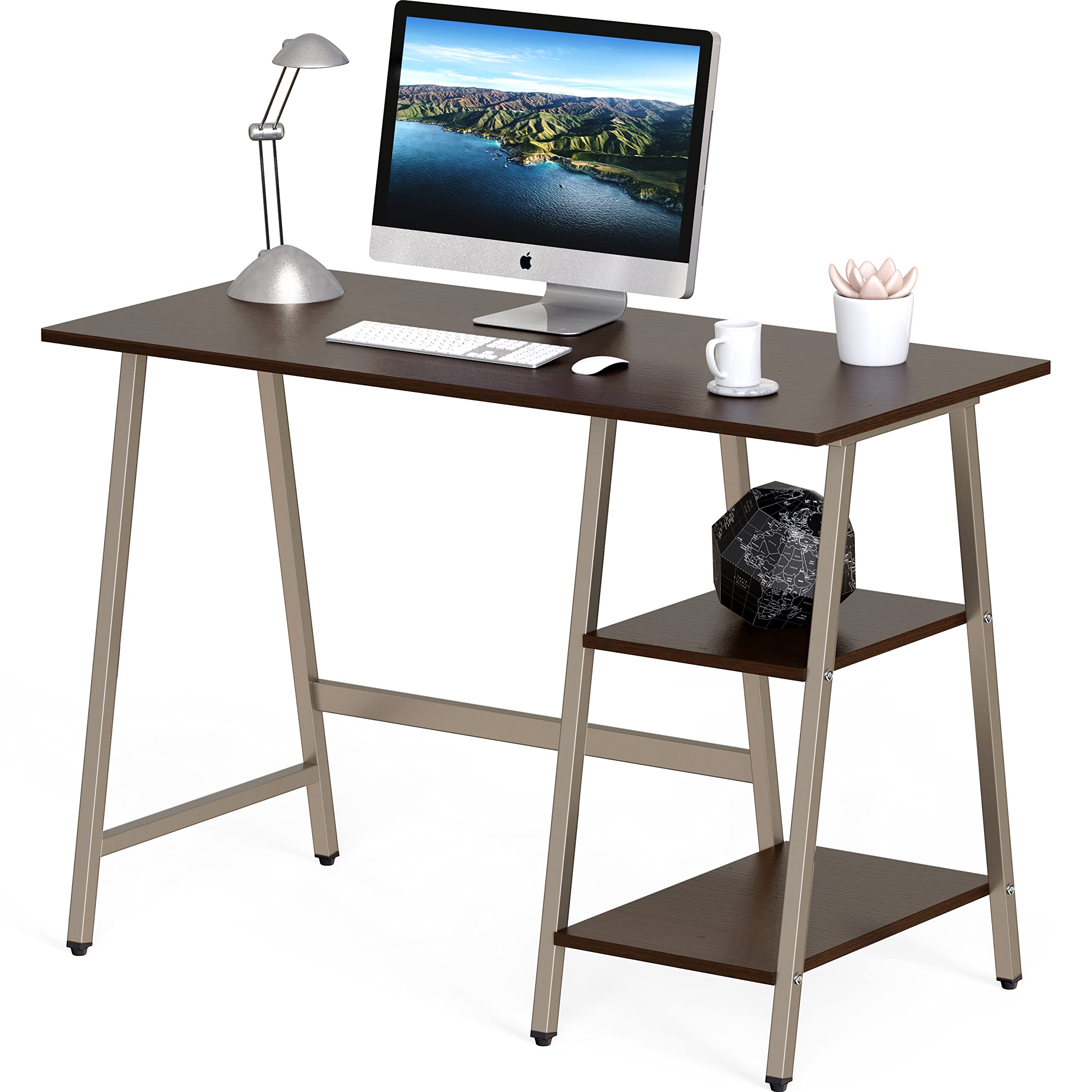 SHW 43 Inch Home Office Desk with Open Storage