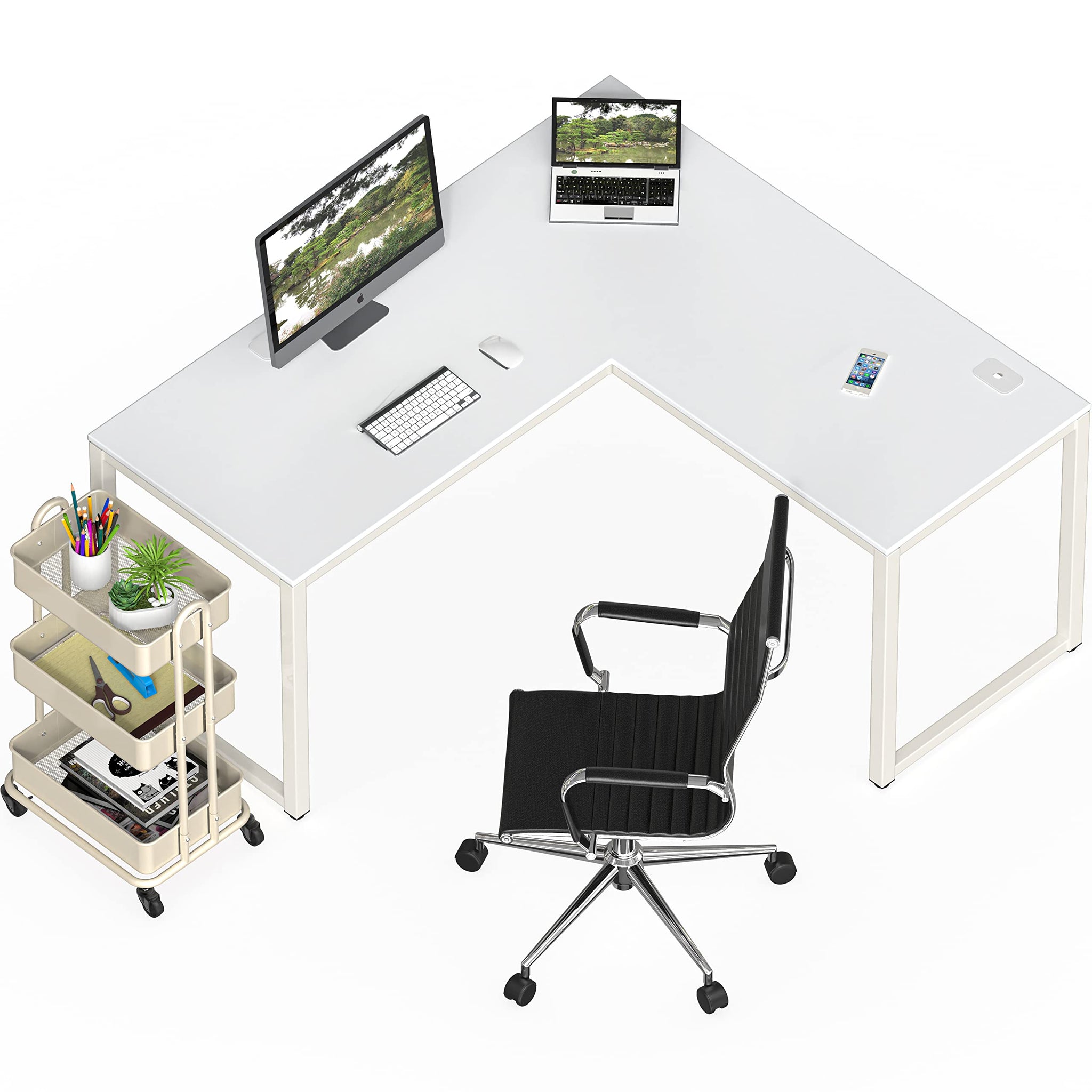Commercial-Grade L-Shape Corner Desk for Efficient Workspaces
