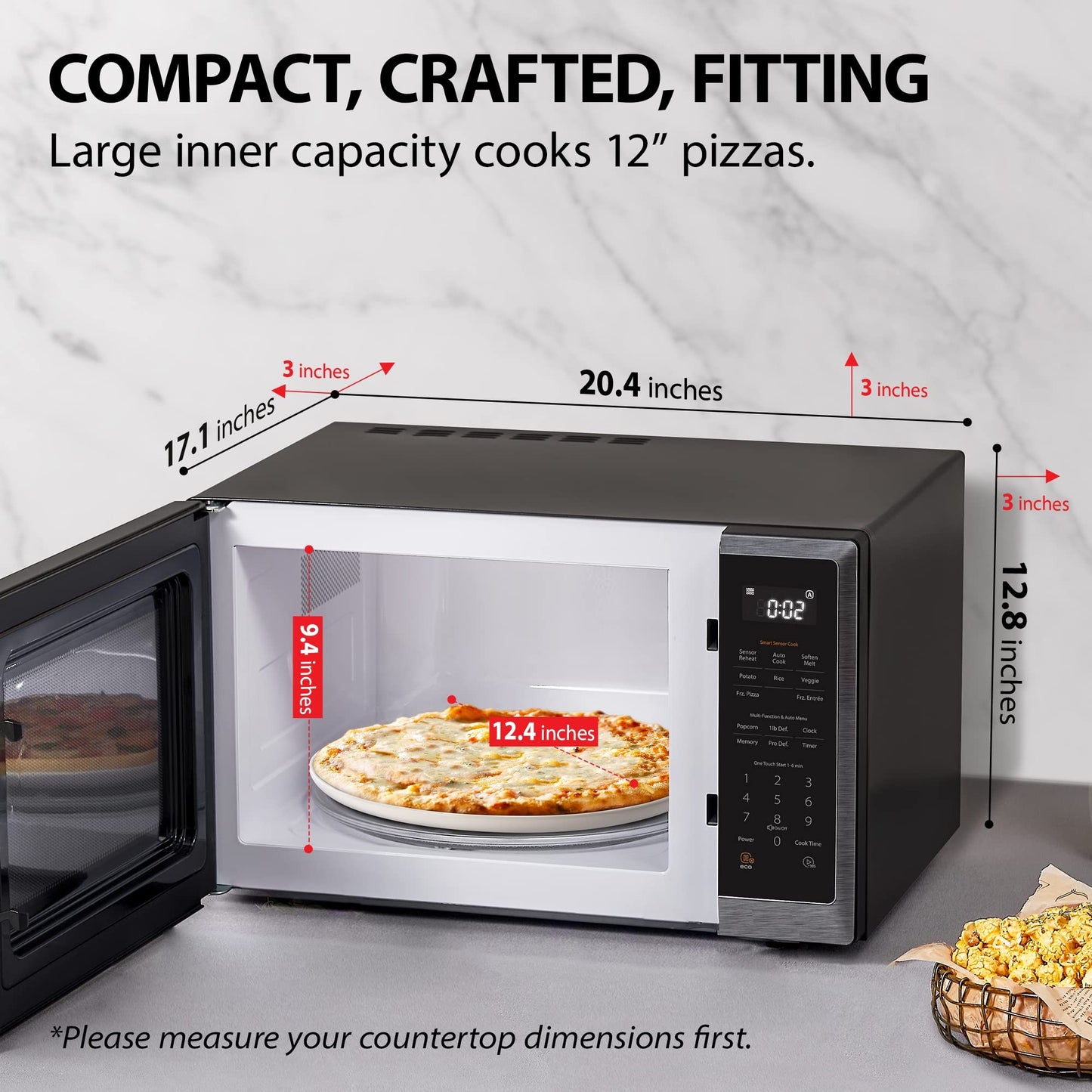 Toshiba Small Countertop Microwave with Child Lock Feature