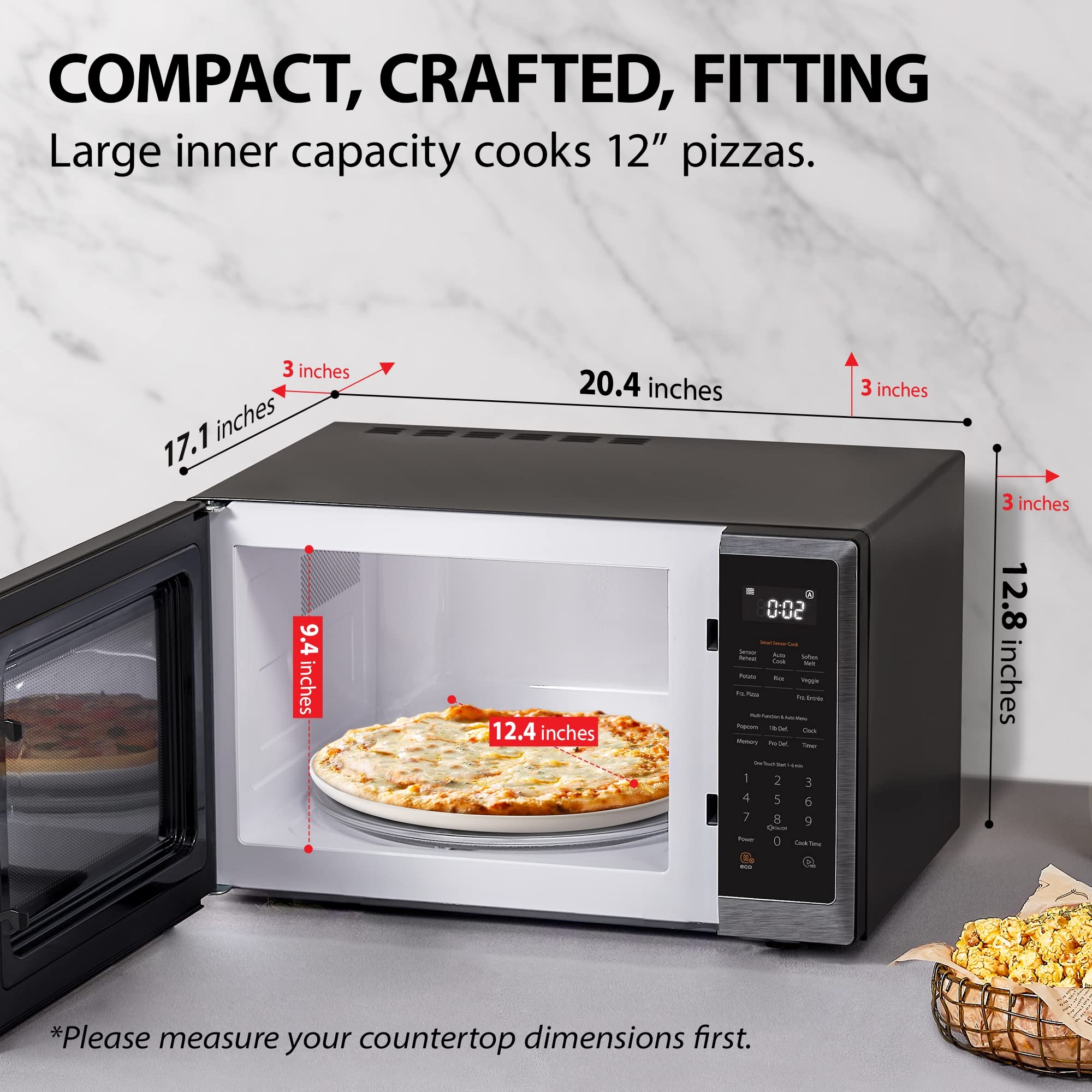 Toshiba Small Countertop Microwave with Child Lock Feature