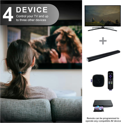 GE Rechargeable Universal TV Remote Control with Backlit Buttons