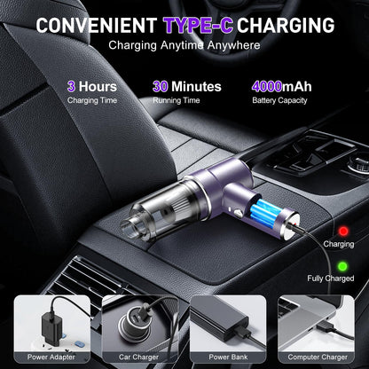 KMM Handheld Car Vacuum Cleaner 9000Pa 120W LED Light
