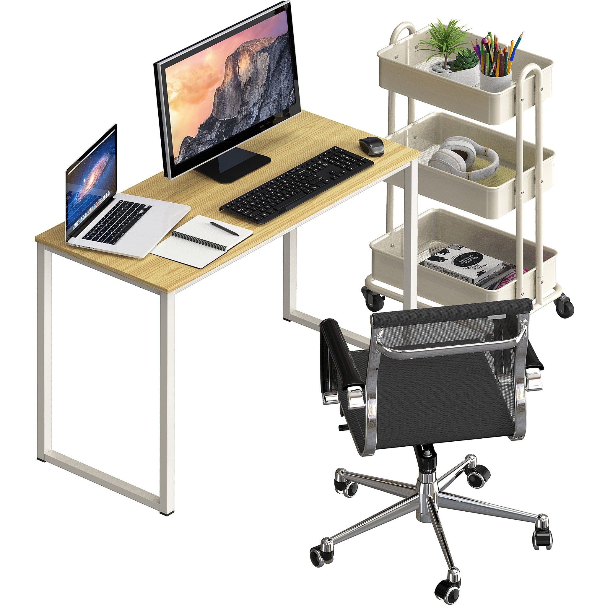 SHW 48 Inch Black Home Office Computer Desk