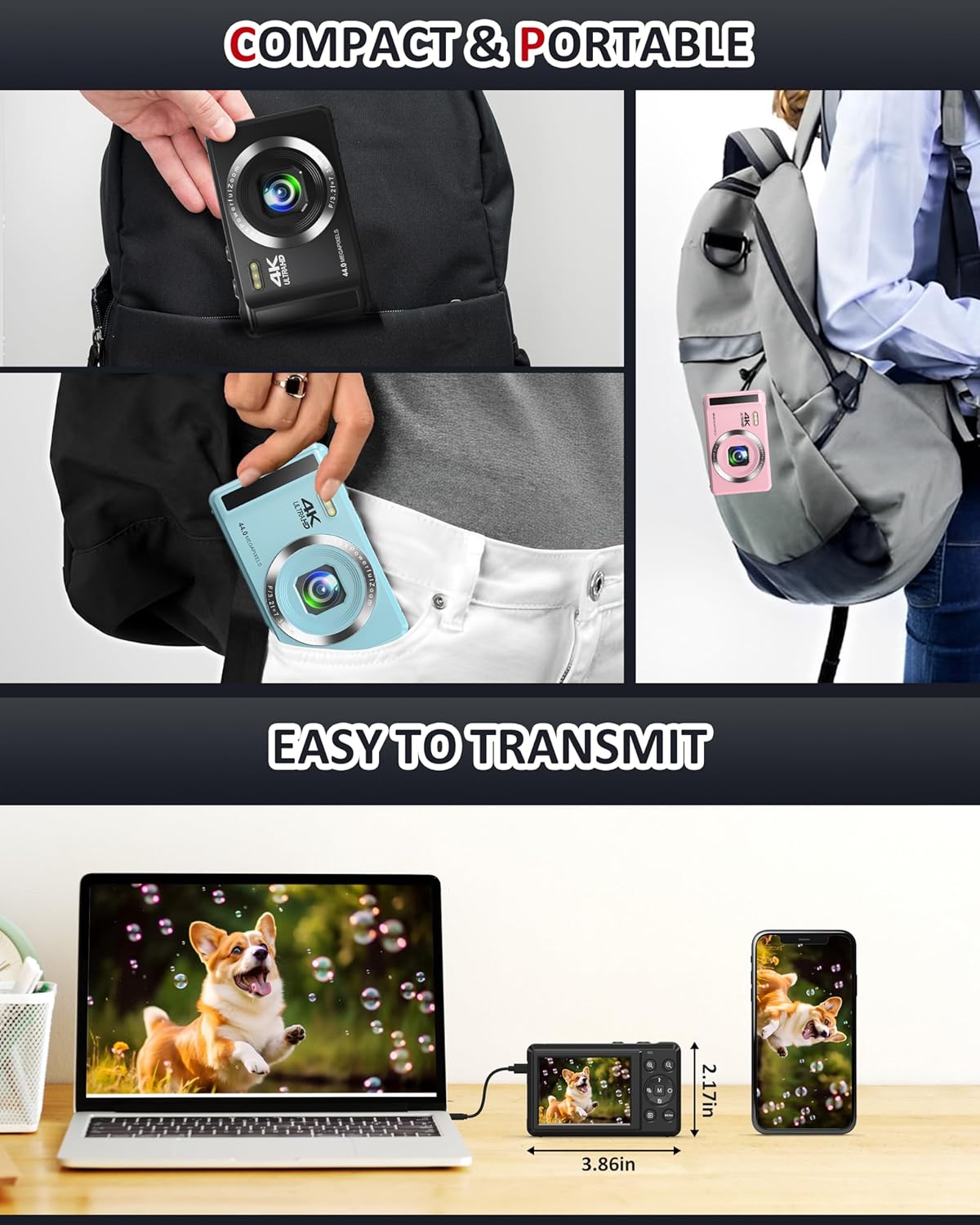 44MP 4K UHD Digital Camera for Stunning Vlogs