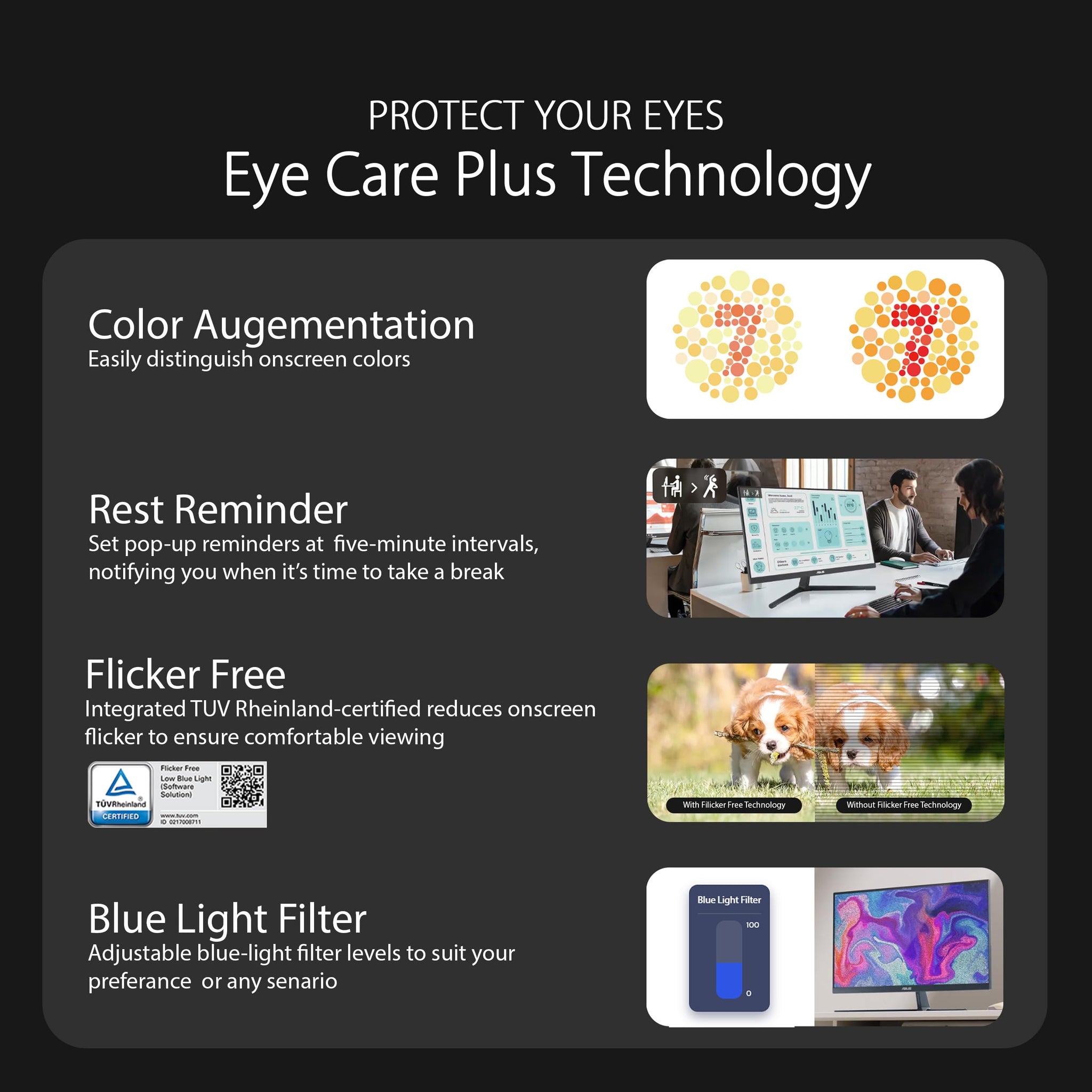 ASUS 24 Inch Full HD Eye Care Monitor with 120Hz Refresh Rate