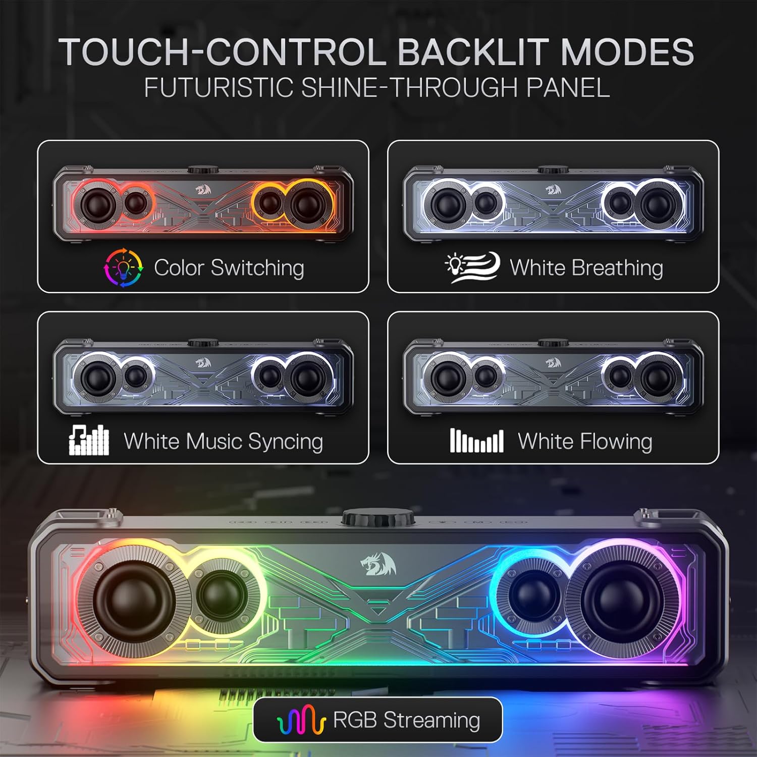 Redragon GS817 RGB Desktop Soundbar with Bluetooth 5.3