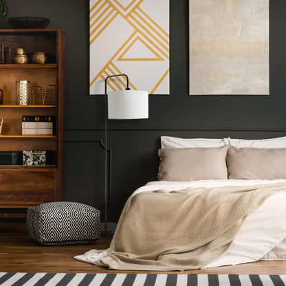 Brass Floor Lamp with White Shade for Modern Decor