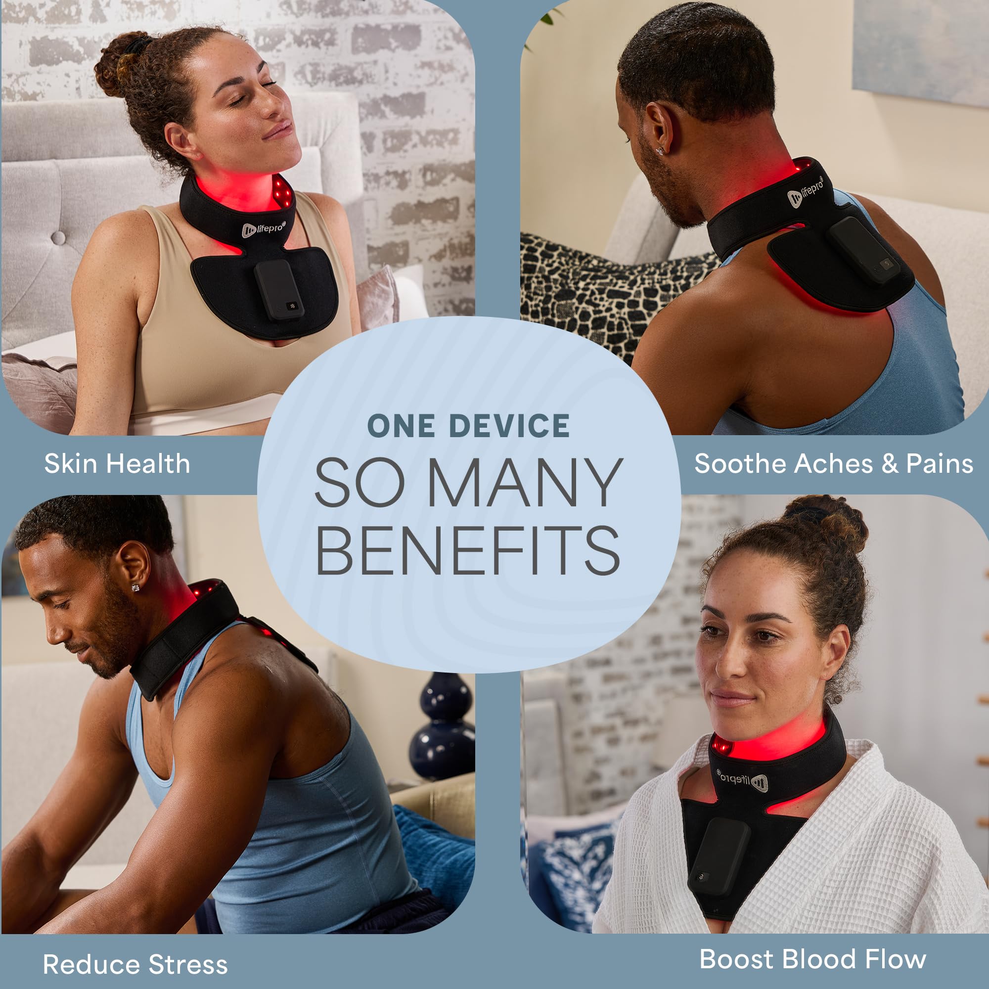 Compact Rechargeable Red Light Therapy Neck Device