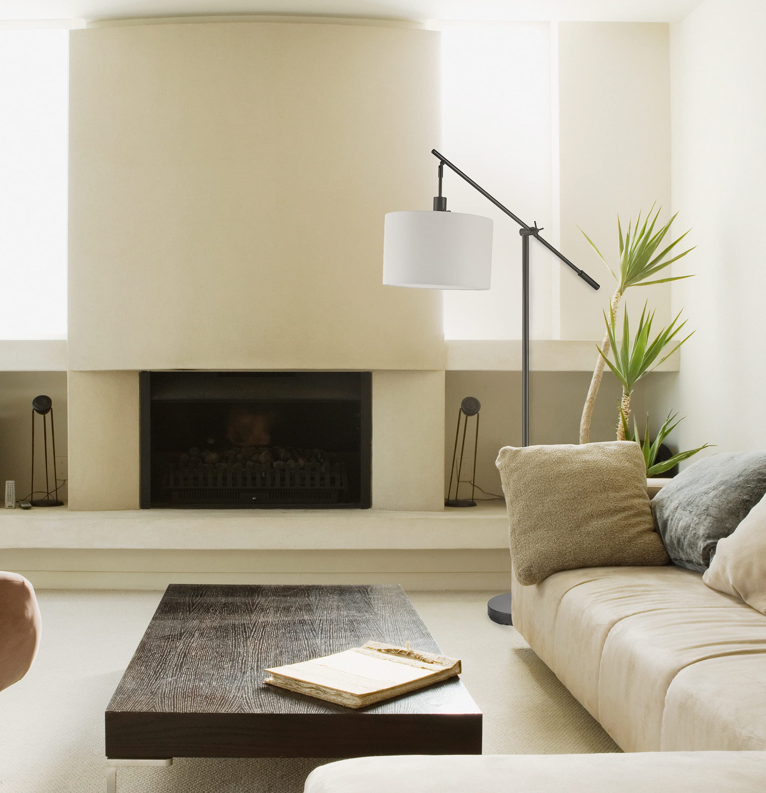 Modern 70 Inch Floor Lamp with Soft White Shade
