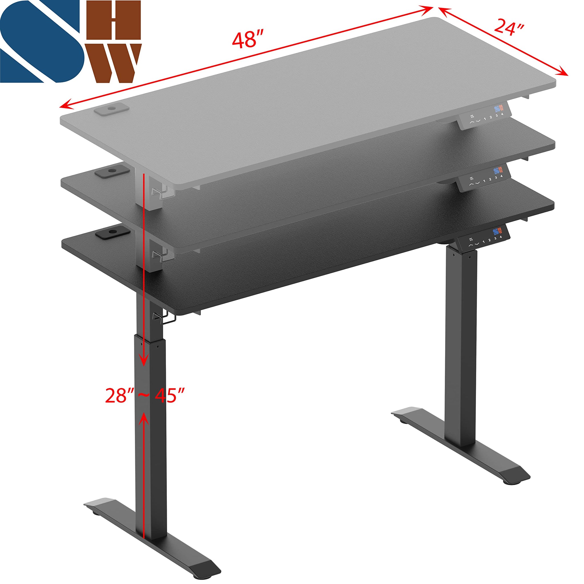 Height Adjustable Standing Desk with Memory Preset Feature