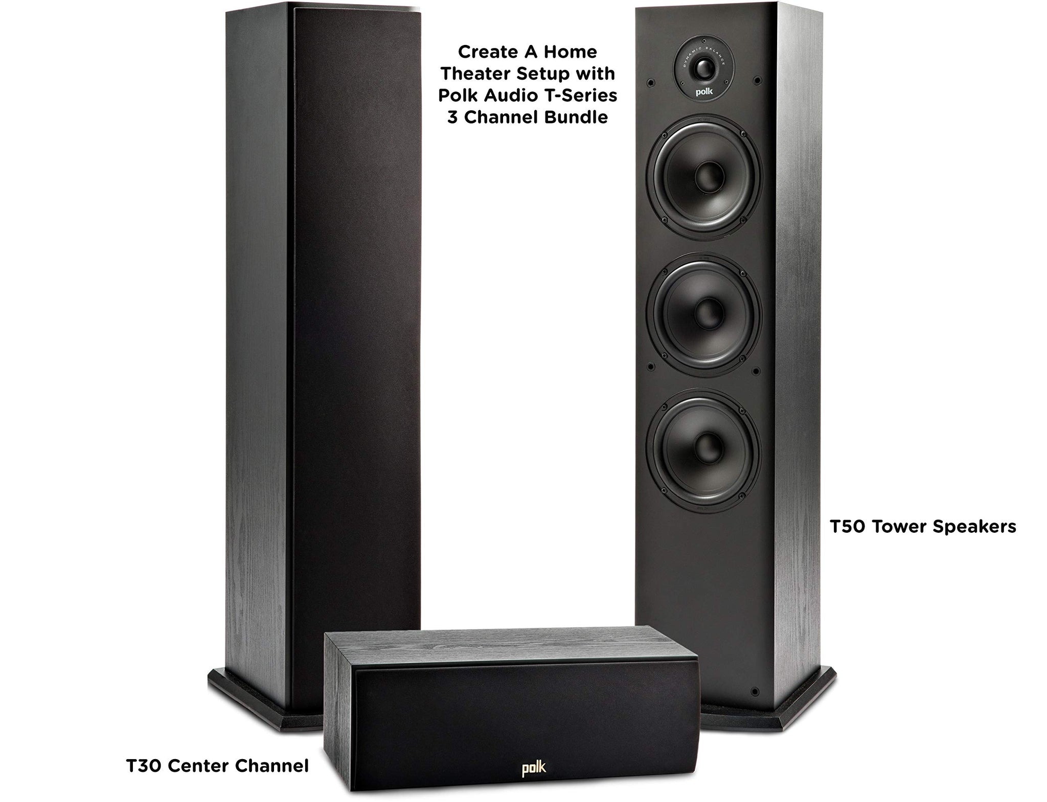 Polk Audio T15 Bookshelf Speakers with Deep Bass Sound
