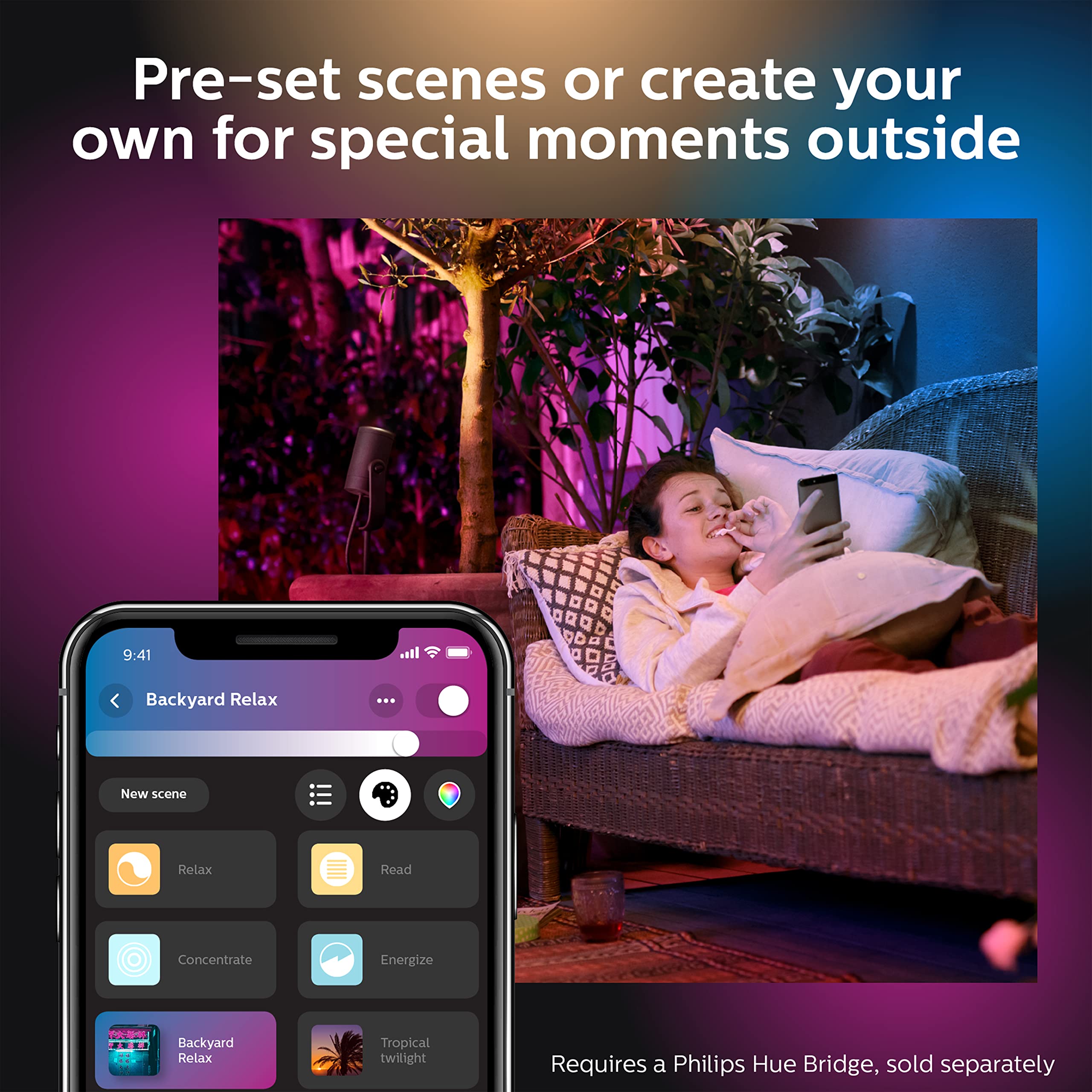 Philips Hue Lily Outdoor Smart Spot Lights for Ambiance