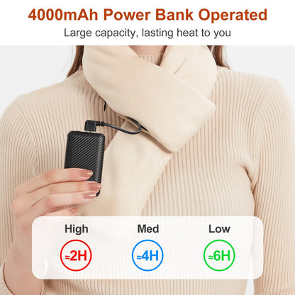 Heated Scarf for Women and Men Neck Warmer with Power Bank