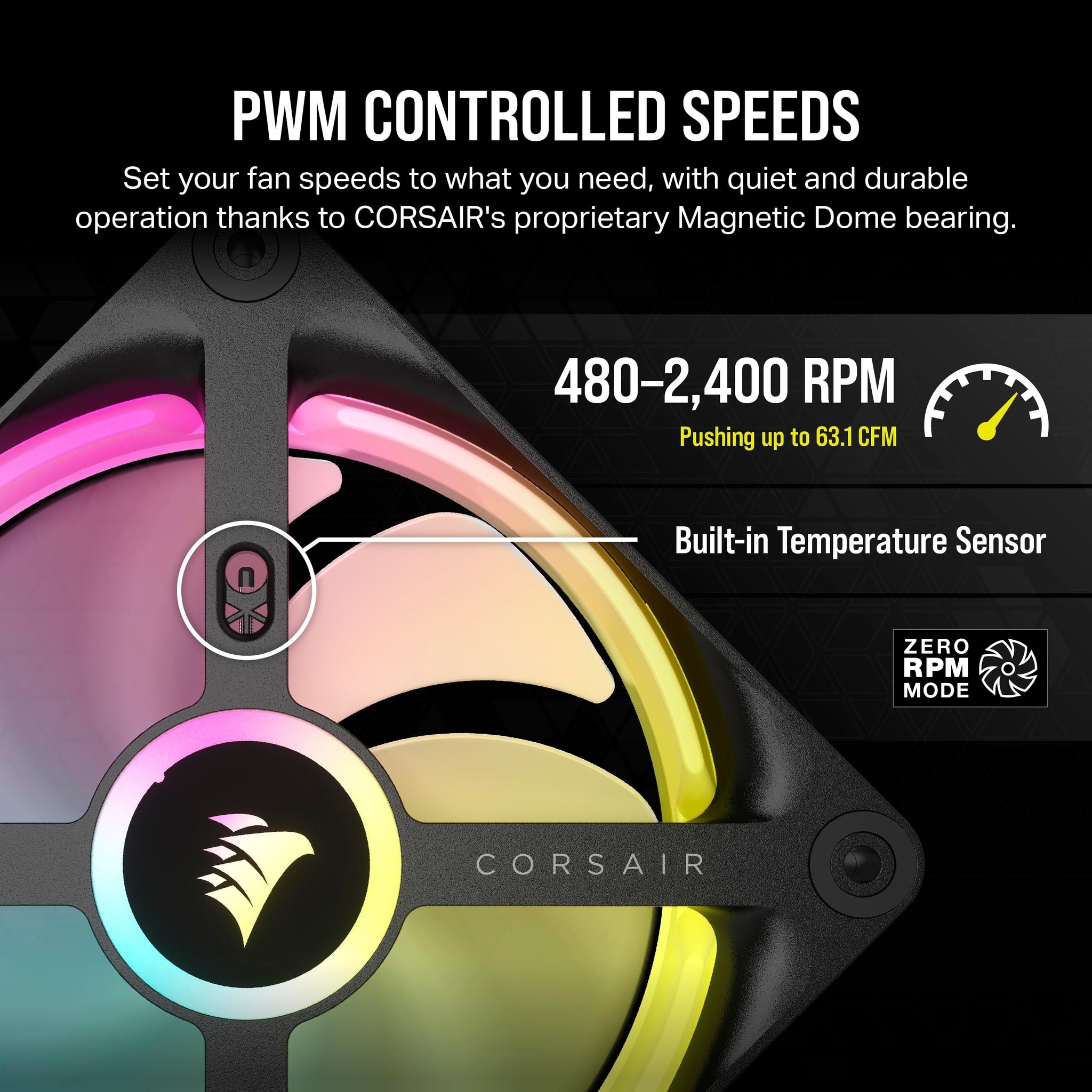 Corsair iCUE LINK QX120 RGB Fan Kit with Magnetic Dome Design