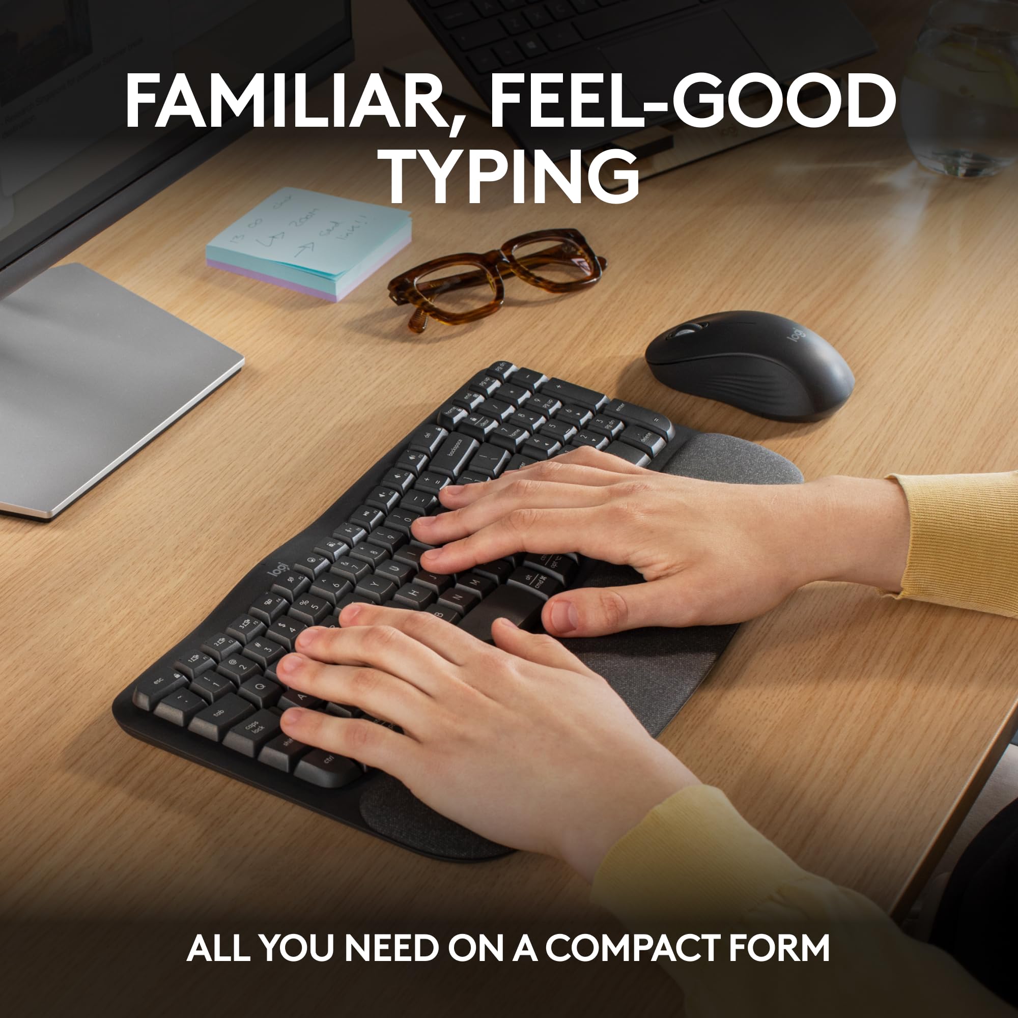 Logitech Wave Keys Wireless Ergonomic Keyboard for Comfort