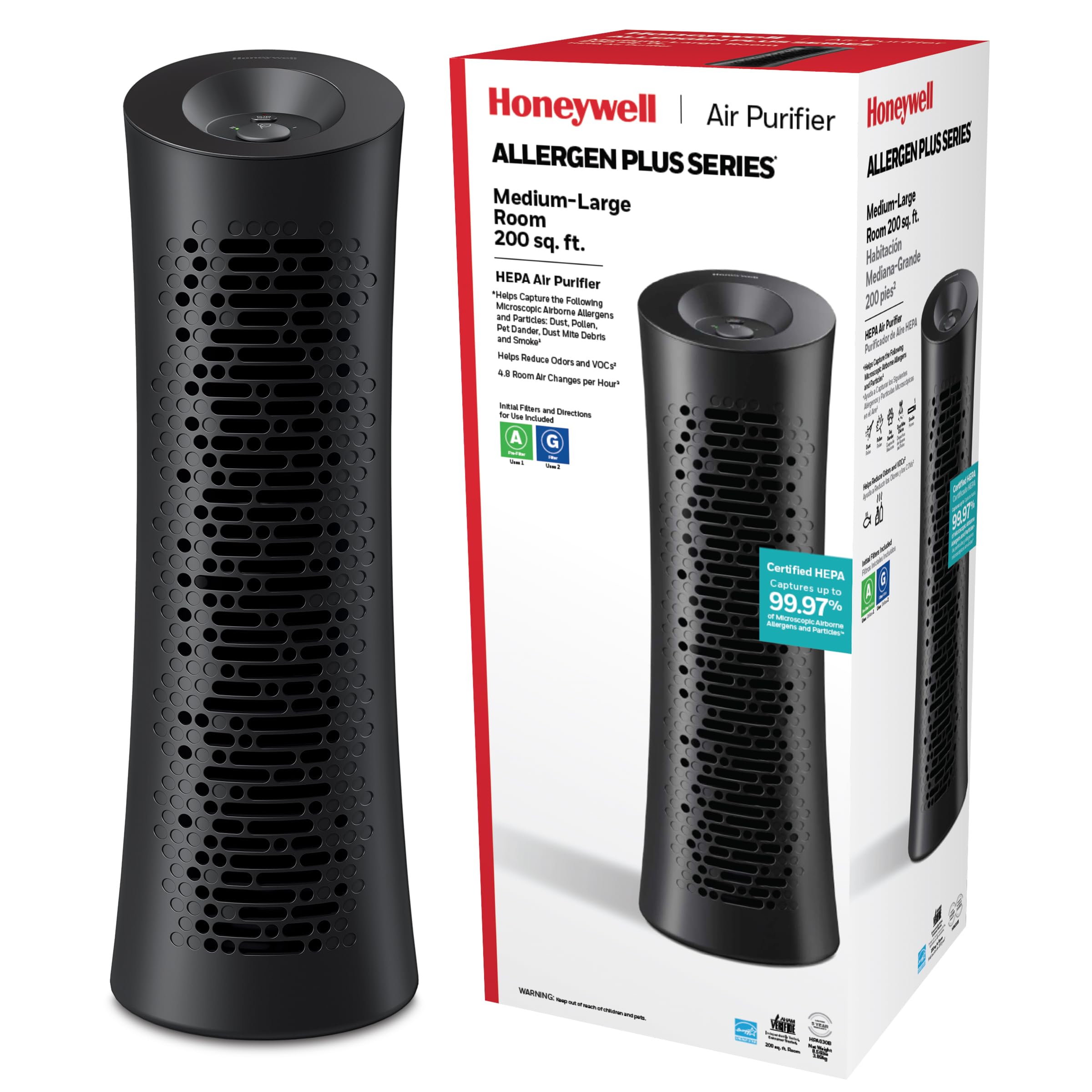Honeywell HEPA Air Purifier for Allergens and Odors