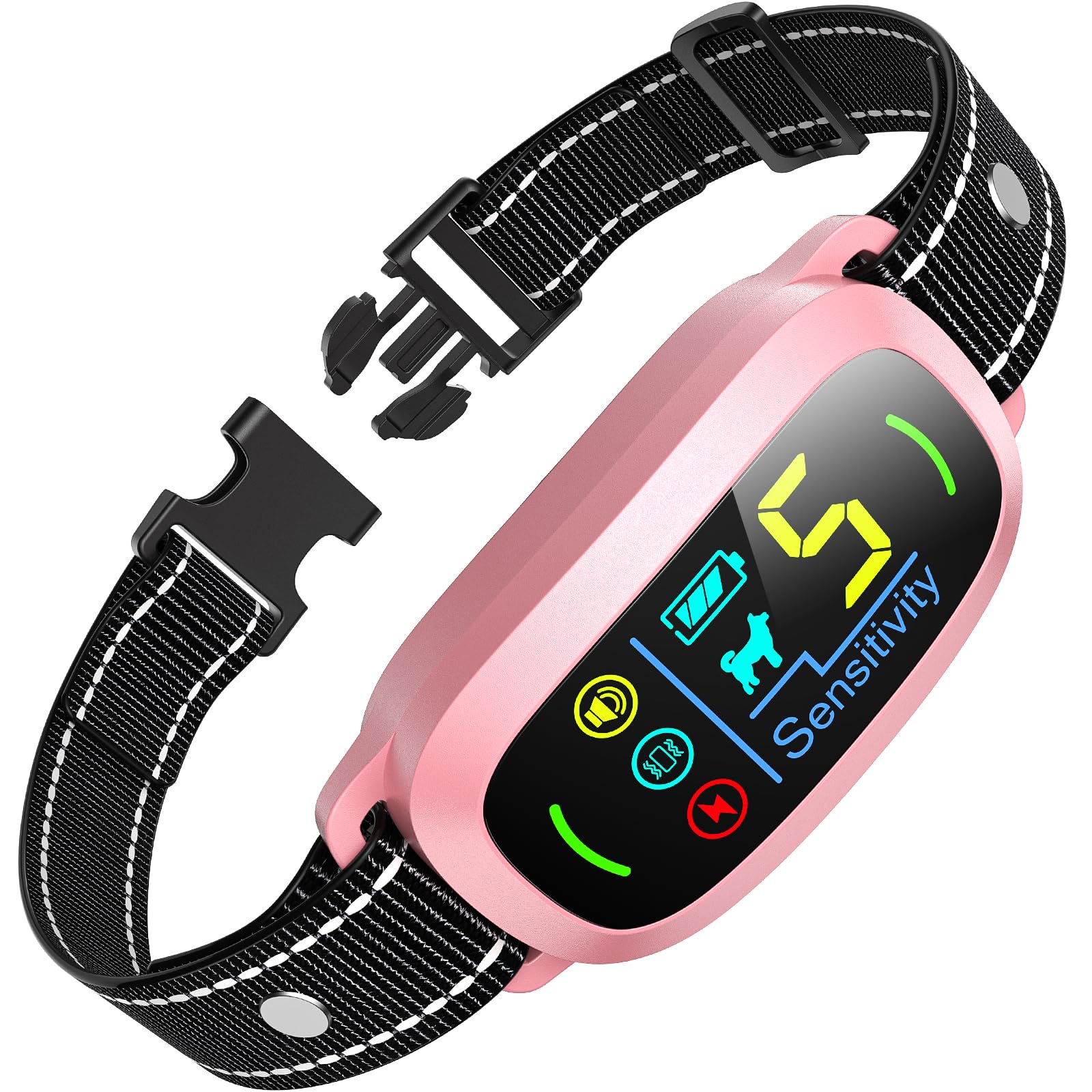 Rechargeable Dog Bark Collar with Adjustable Sensitivity Levels