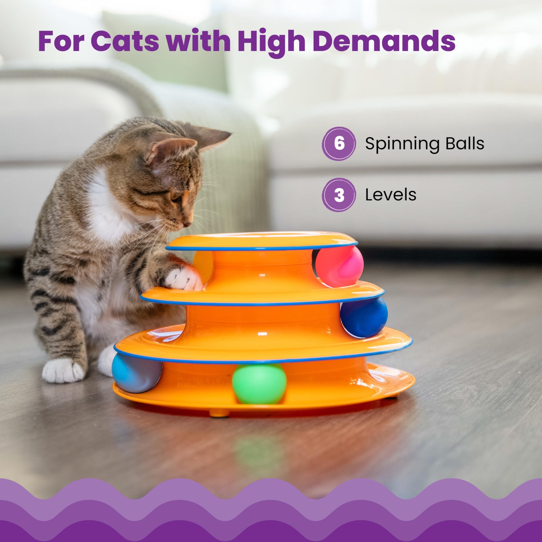 Interactive Three Level Cat Track Toy for Endless Fun