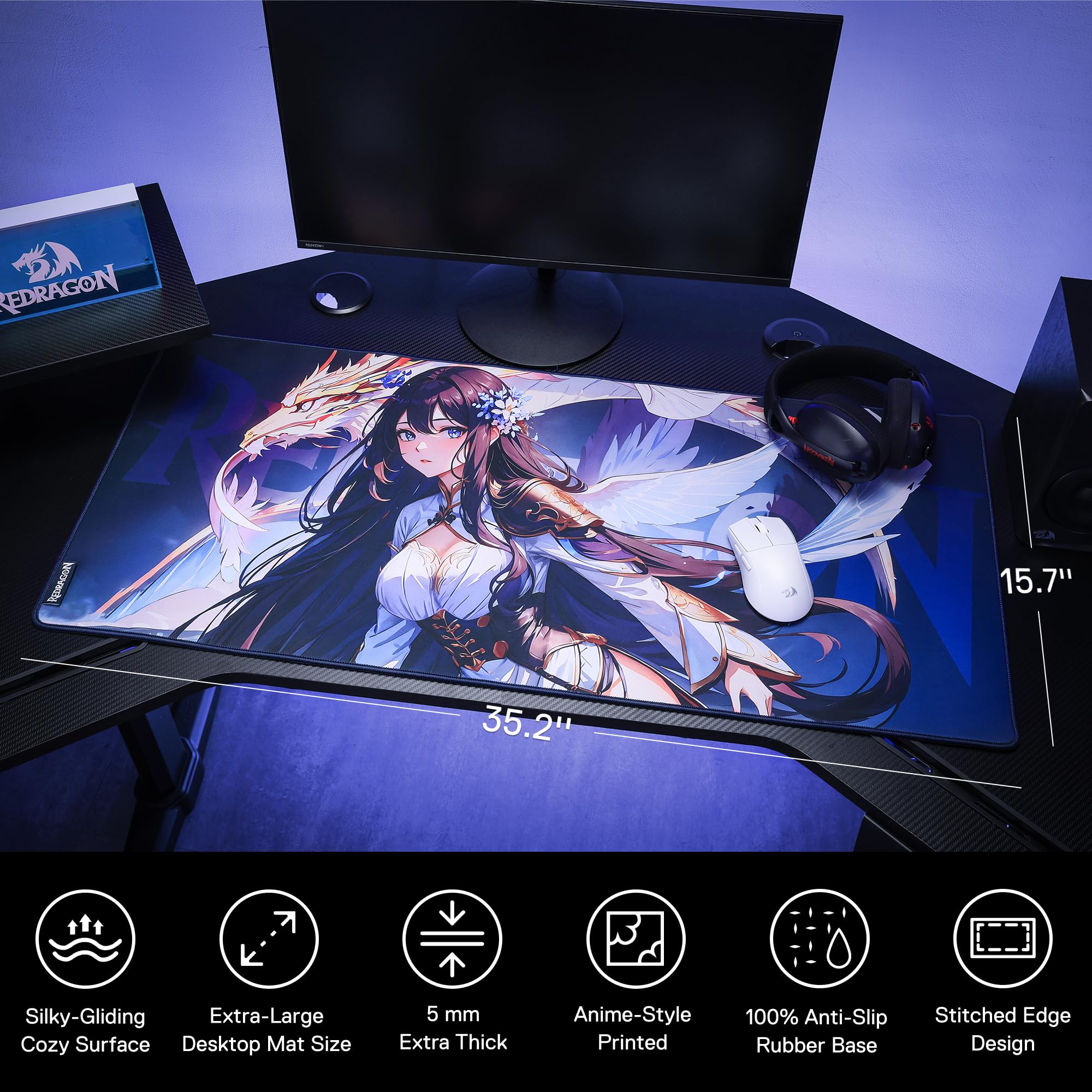 Redragon Anime Gaming Mouse Pad With Smooth Surface