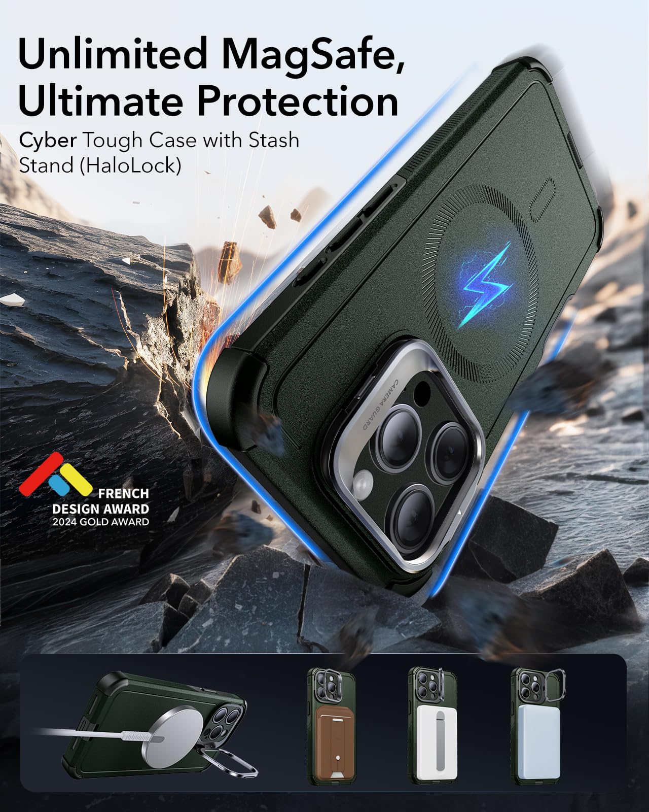 ESR iPhone 16 Pro Case with Military-Grade Protection
