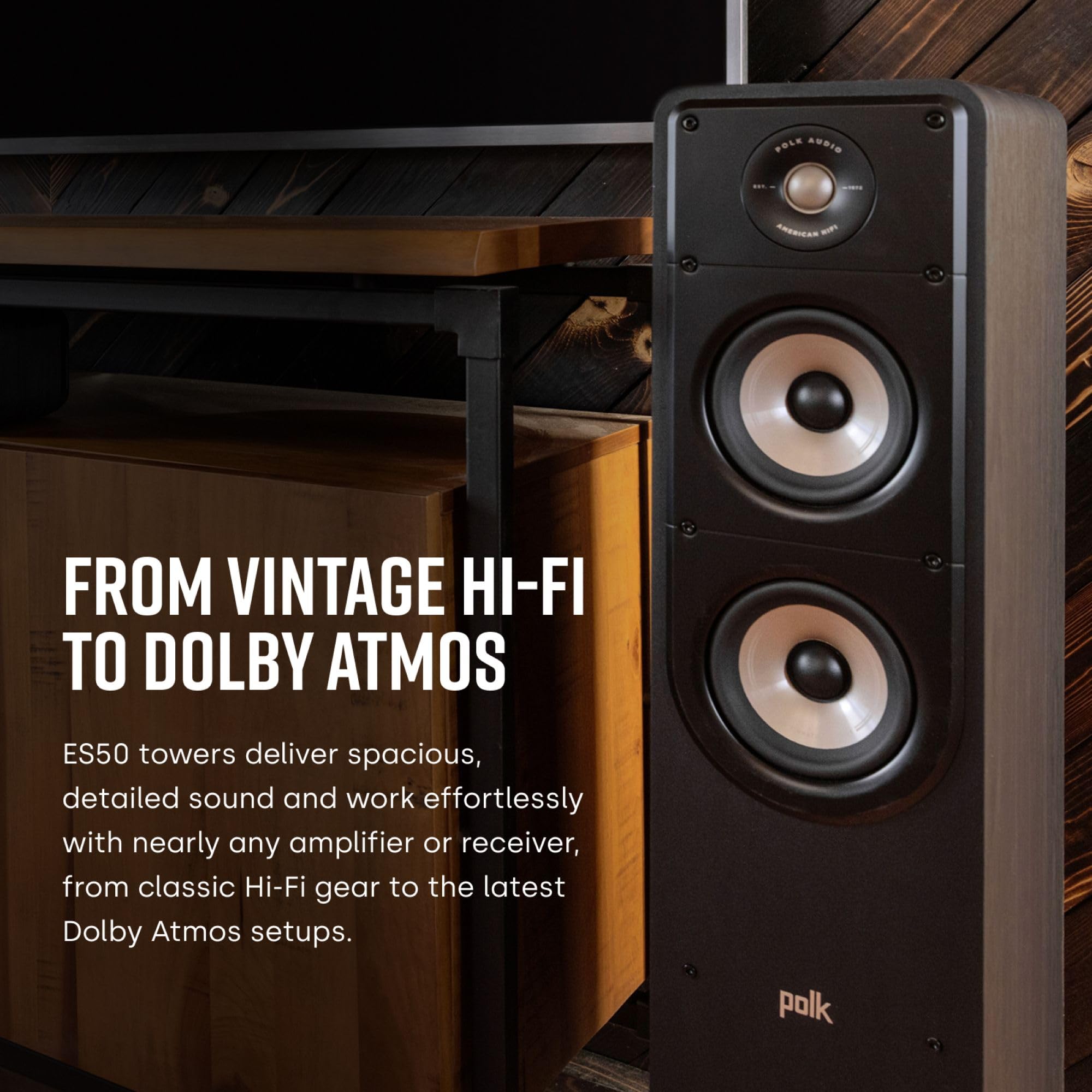 Polk Signature Elite ES50 Tower Speaker For High-Resolution Sound