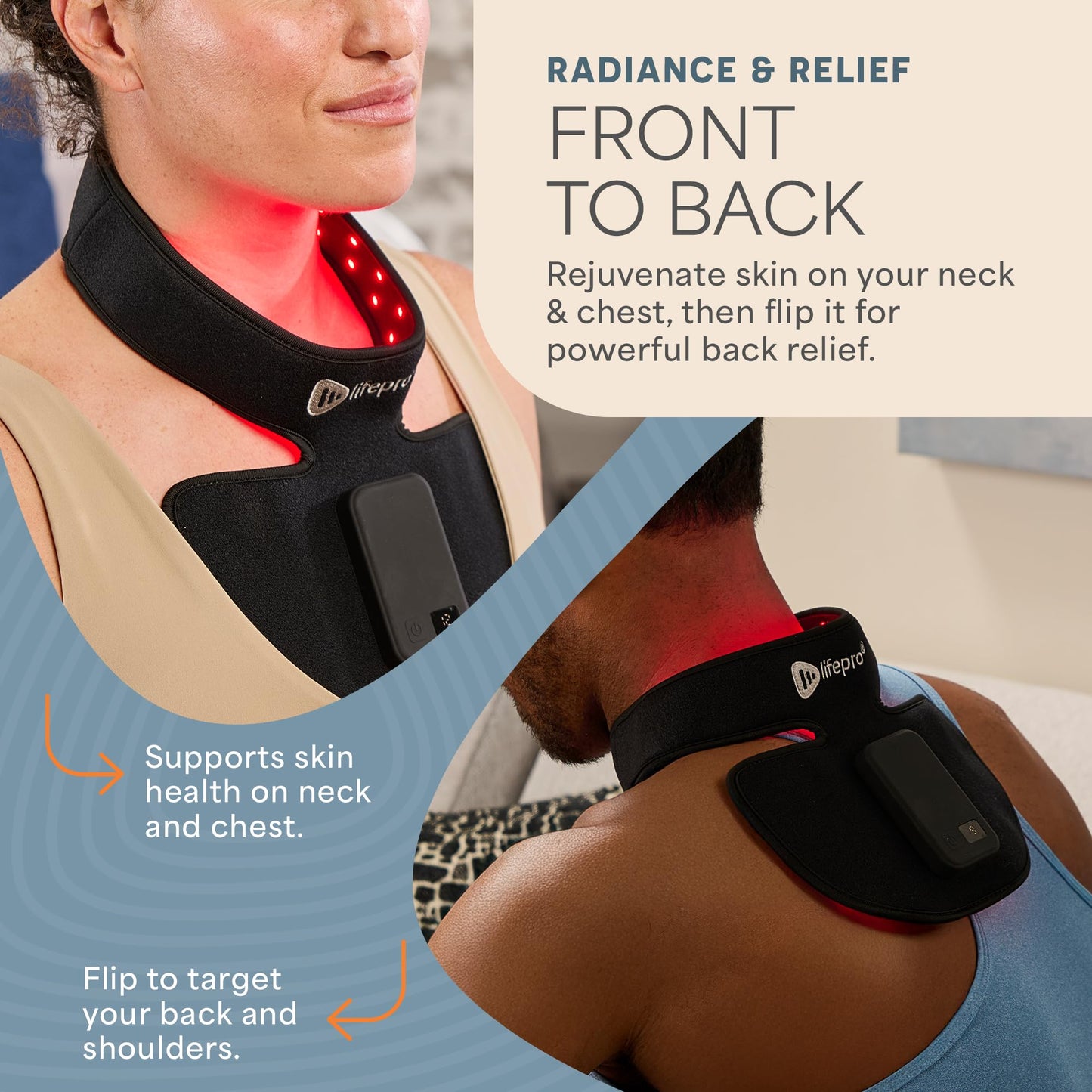 Compact Rechargeable Red Light Therapy Neck Device