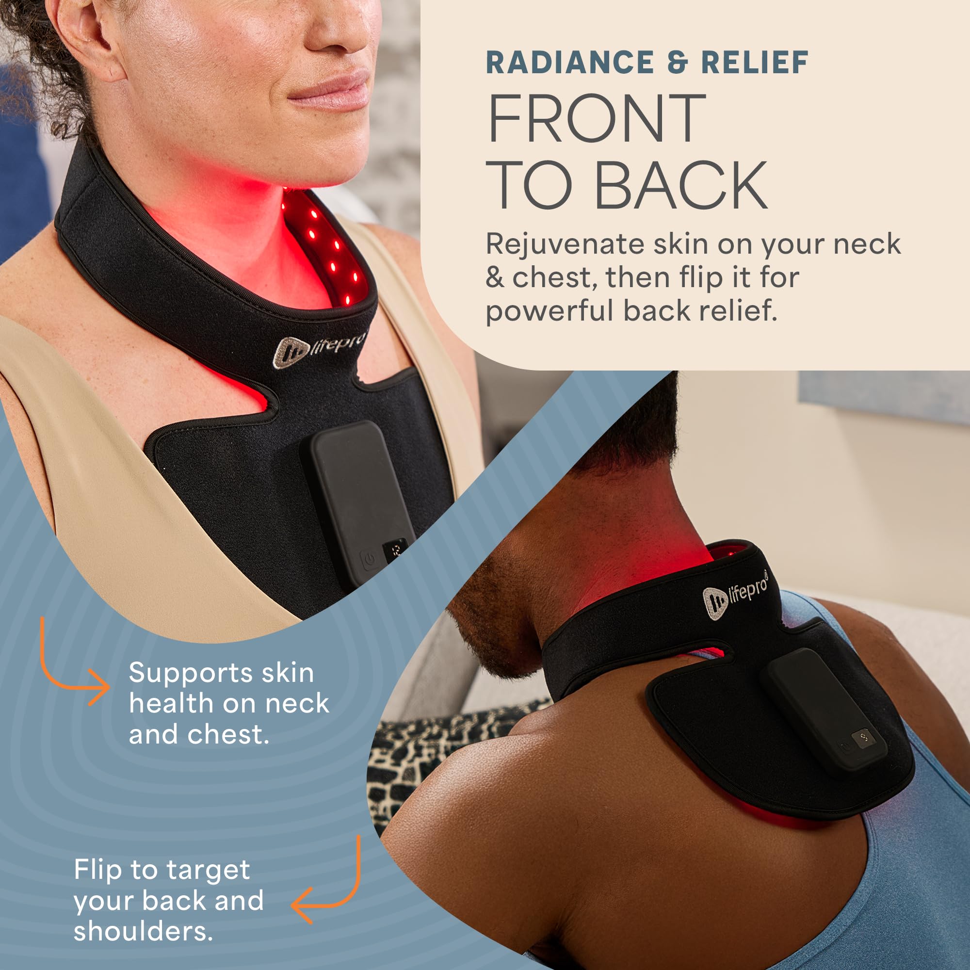 Compact Rechargeable Red Light Therapy Neck Device