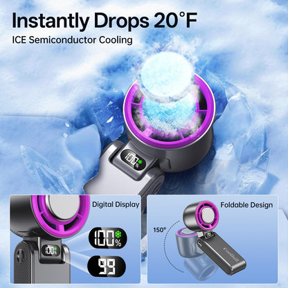 Handheld Portable Fan Ice Cooler 20000 RPM Turbo Purple
