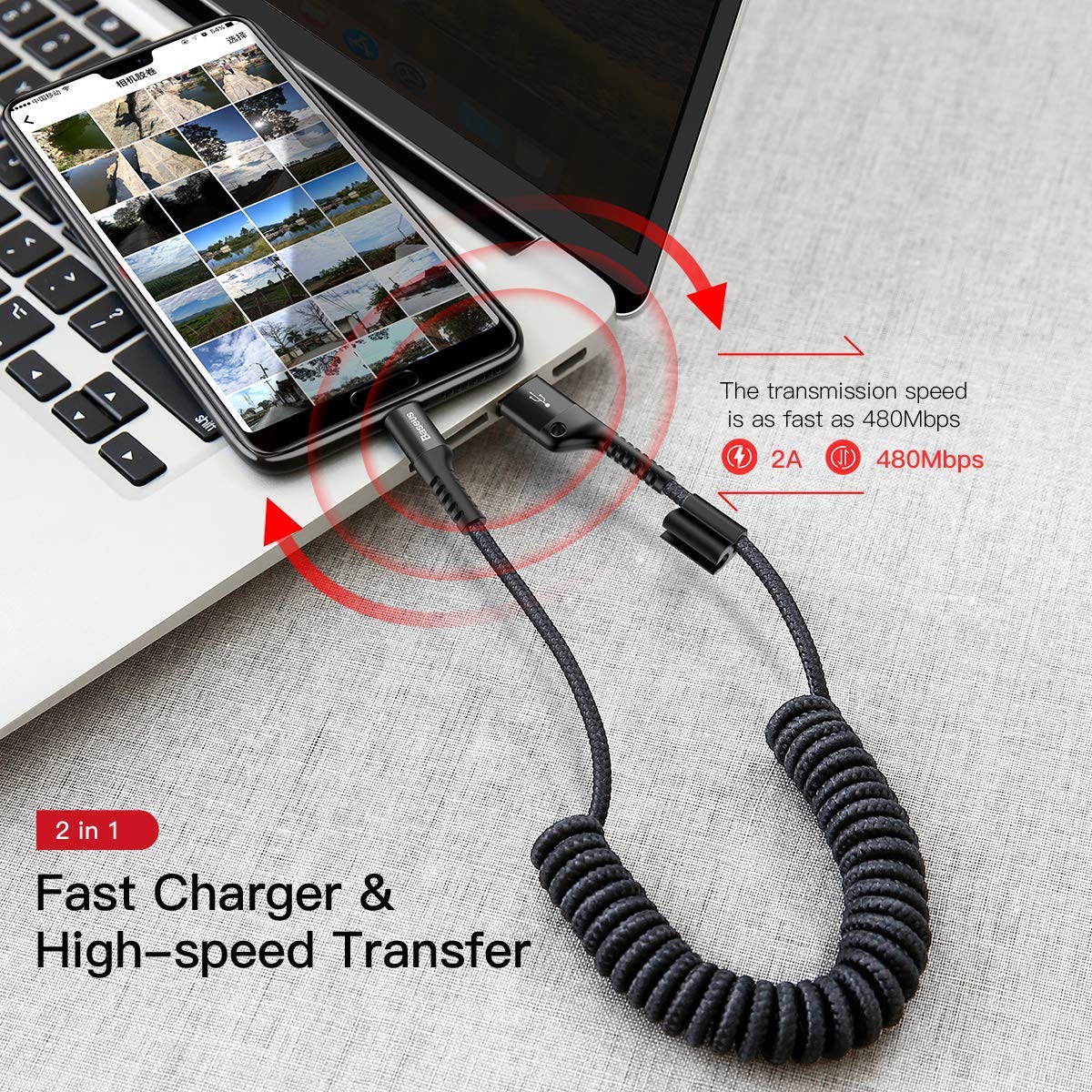 Baseus 100W Retractable USB Type C Charger Cable