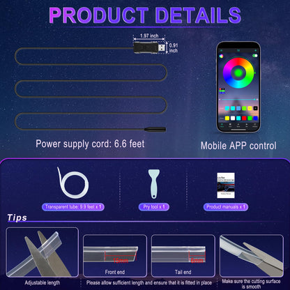 LivTee Smart Car LED Interior Lights USB Port App Control