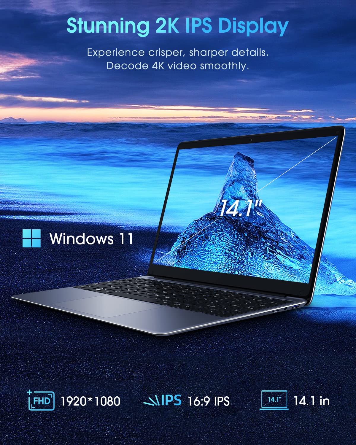 CHUWI HeroBook Pro Slim Laptop with 2K Display