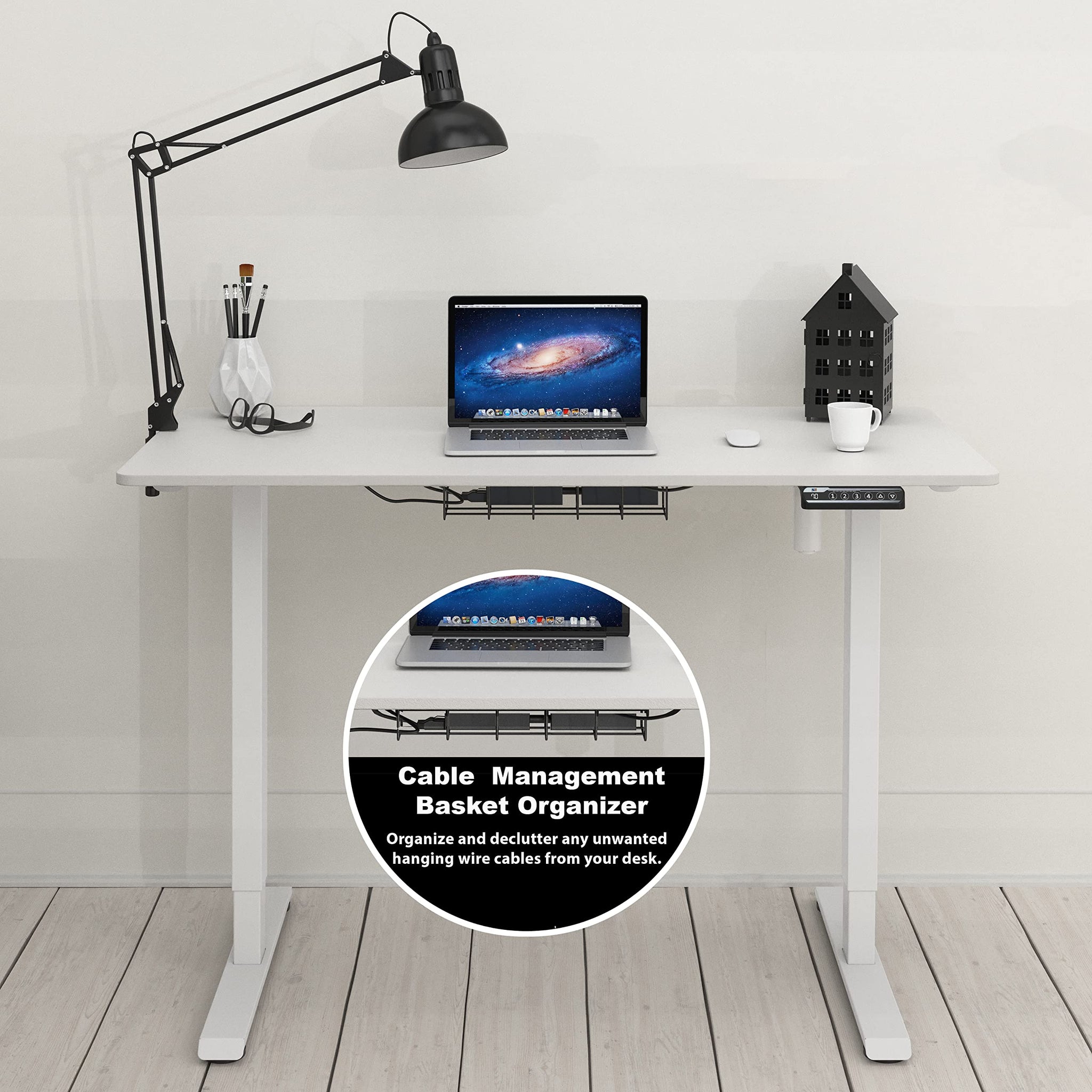 Electric Height Adjustable Desk with Cable Management