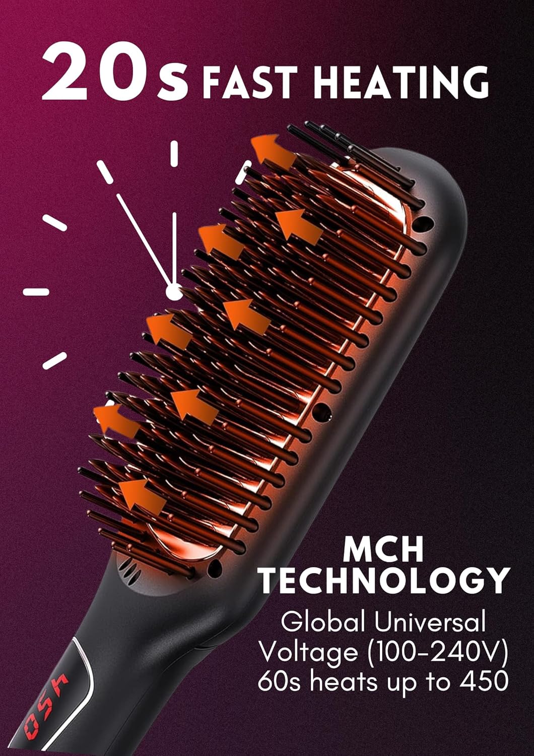 Megawise Pro Ceramic Ionic Hair Straightener Brush