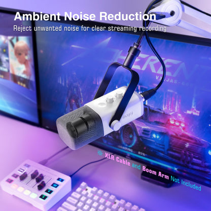 FIFINE USB XLR Dynamic Microphone AM8 Mute Button RGB Light