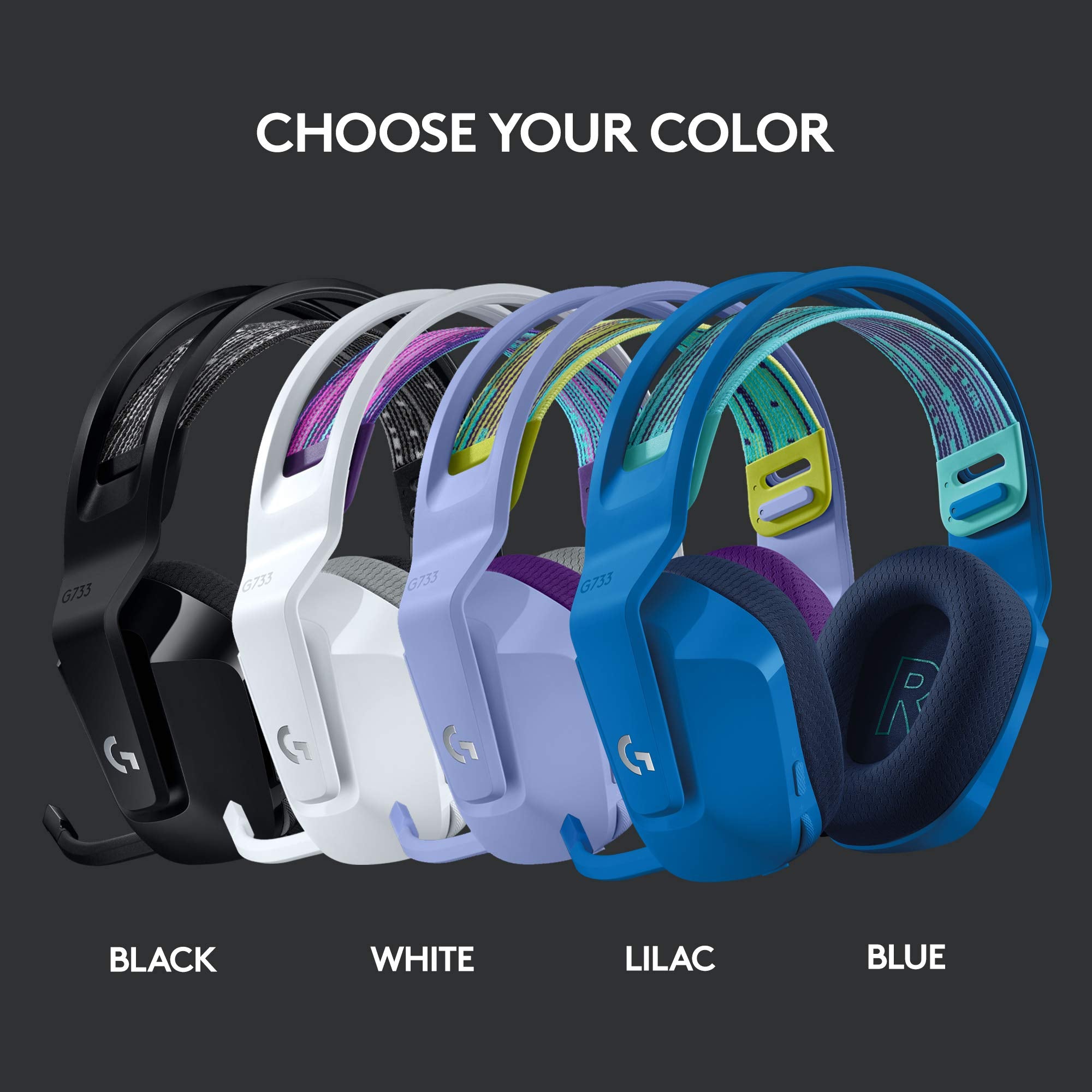Logitech G733 Wireless Gaming Headset with Premium Audio