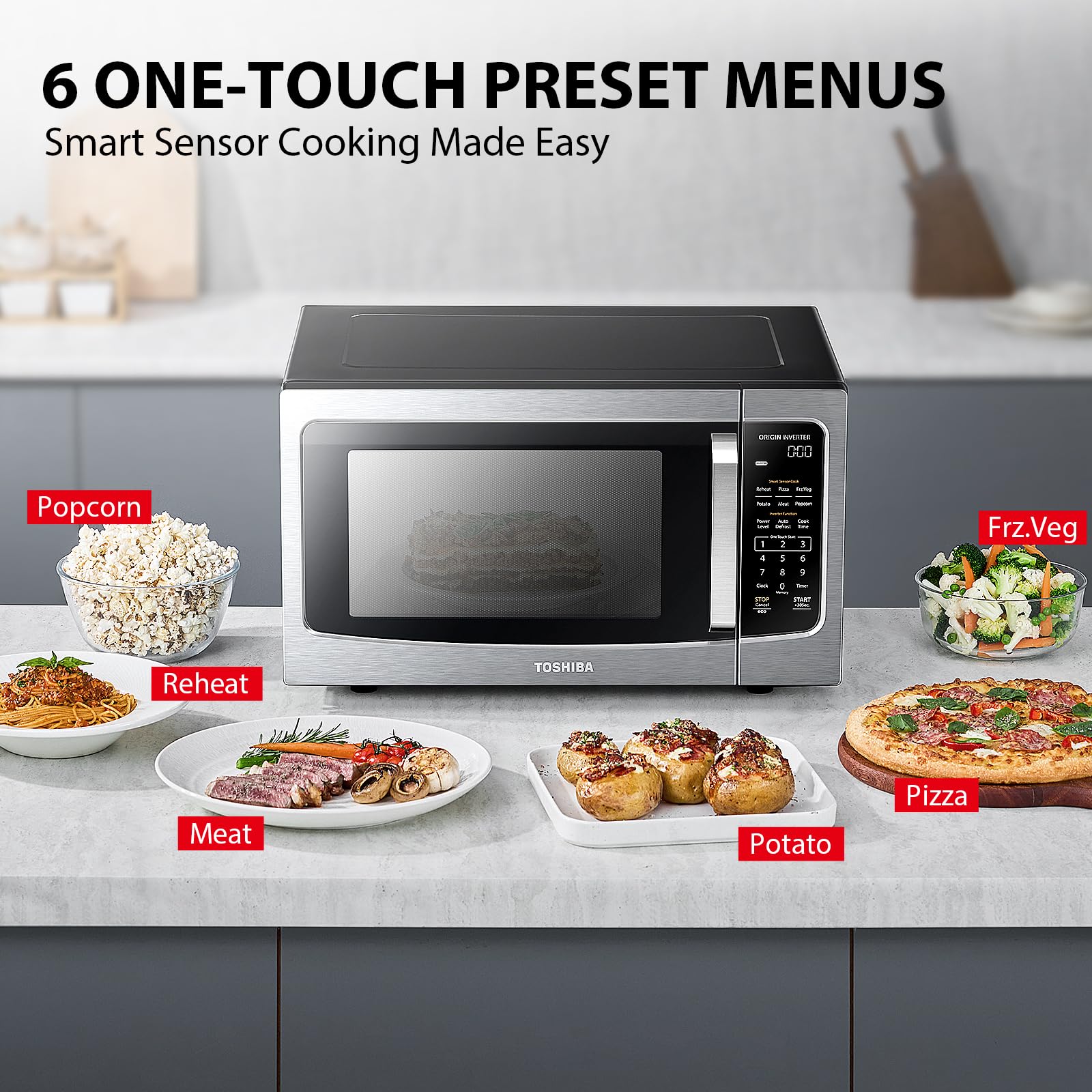 Toshiba Small Countertop Microwave with Child Lock Feature