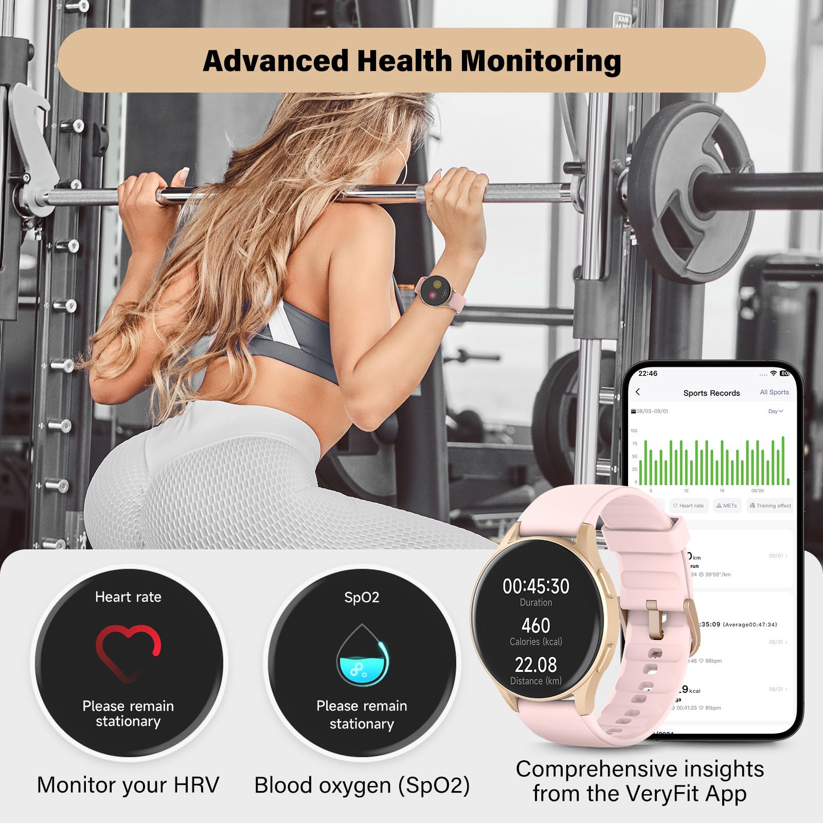 Smart Watch For Women With Alexa Health Tracking AMOLED