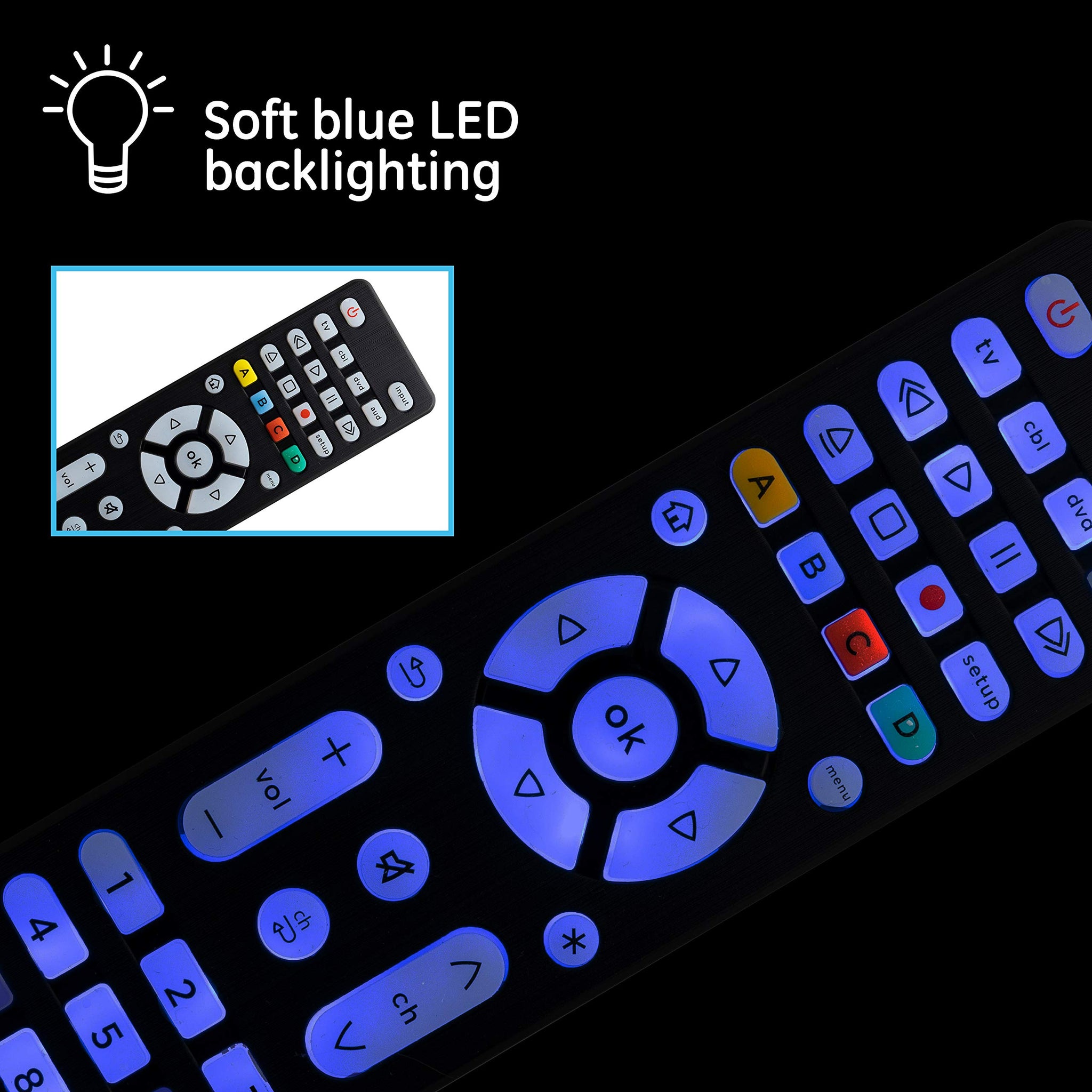 GE 4 Device Universal Remote with Backlit Buttons