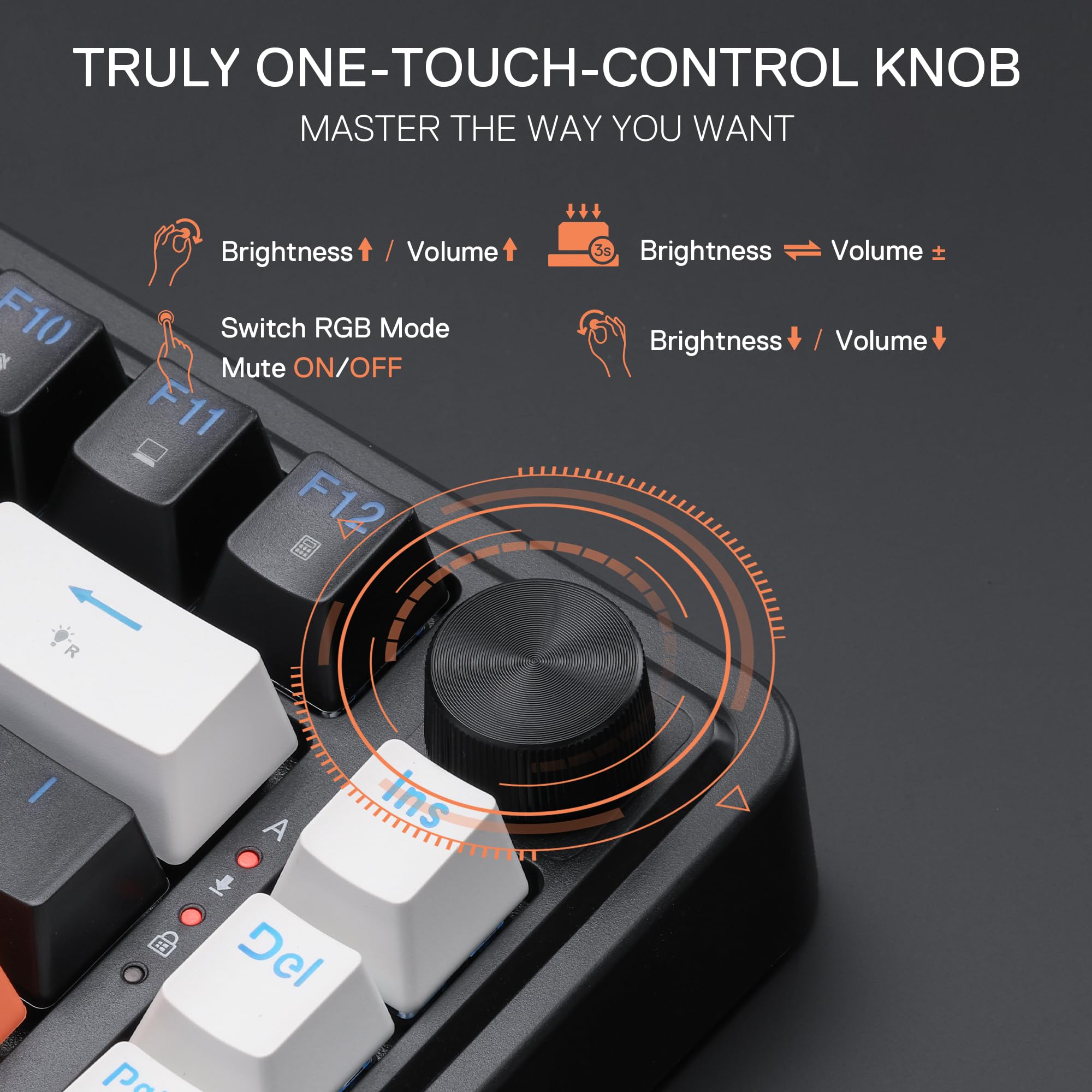 Redragon K673 Pro Wireless RGB Gaming Keyboard with Custom Knob
