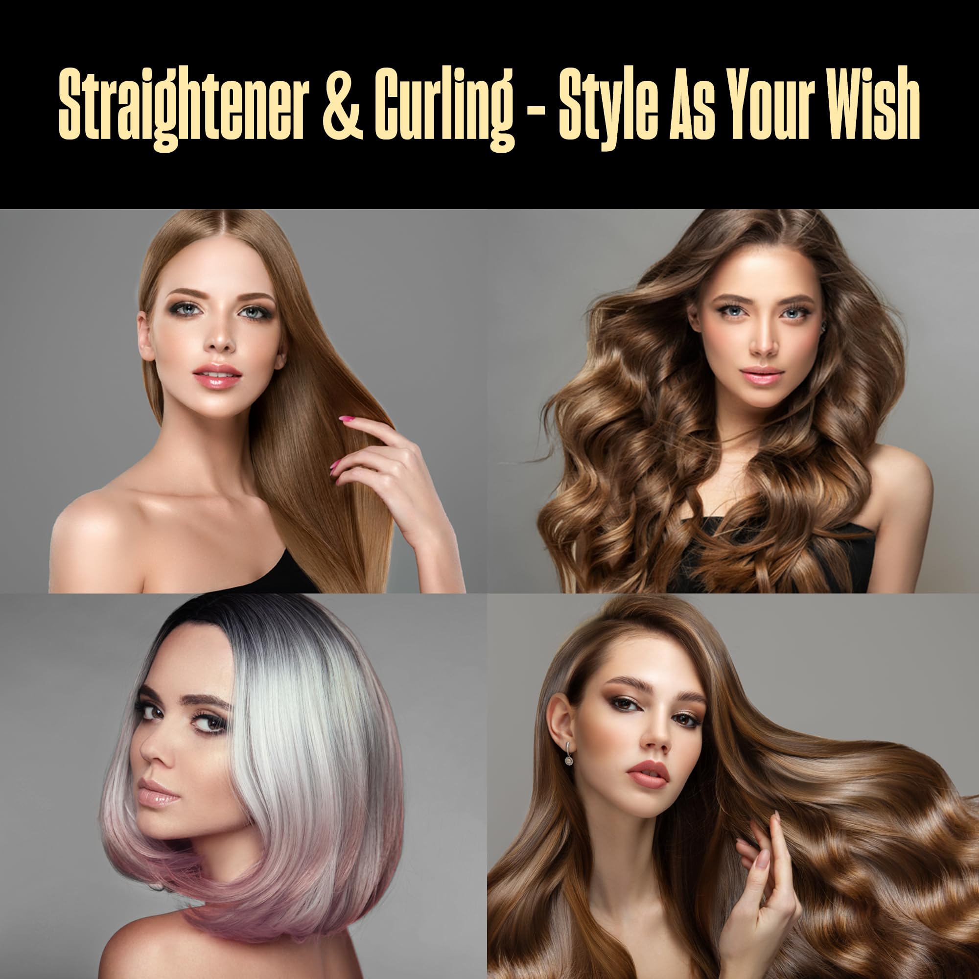 2 in 1 Hair Straightener and Curler for Effortless Styling