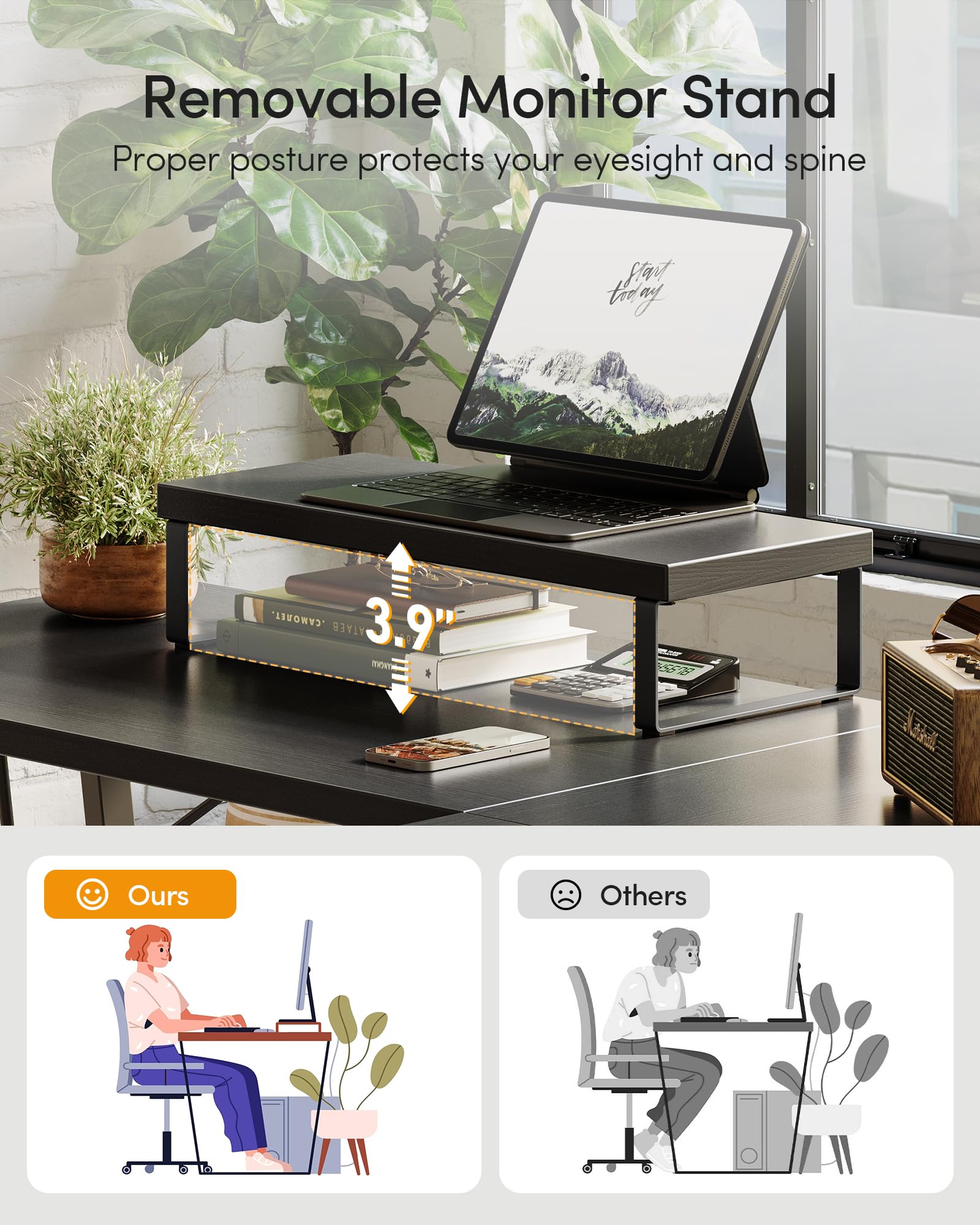 CubiCubi L Shaped Gaming Desk with Carbon Fiber Surface
