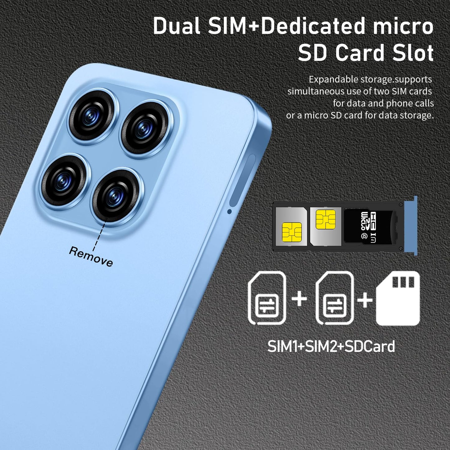 MMY 16PROMA X Unlocked Phone 6.99in HD Android 14 7000mAh 5G 16GB 512GB Deep Blue