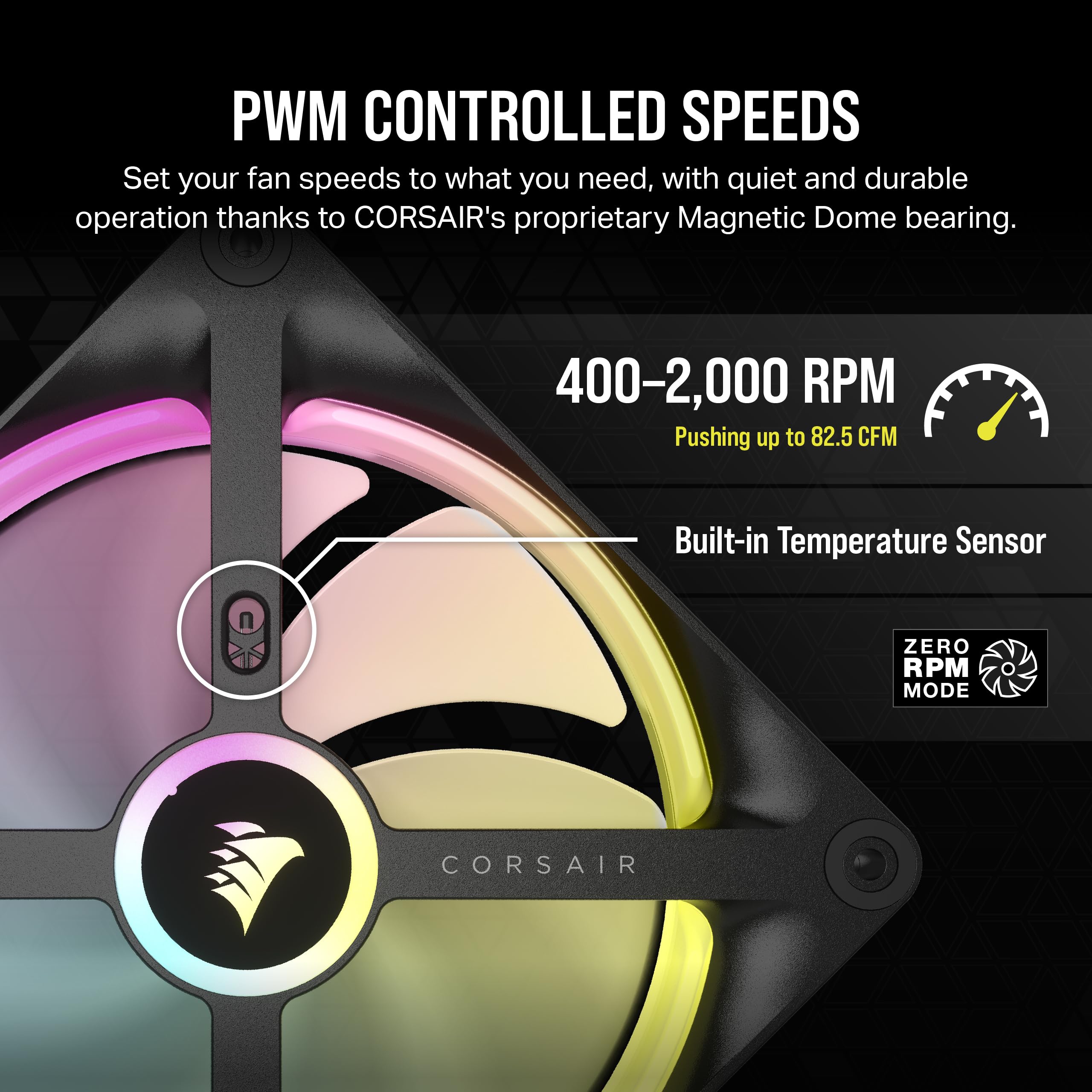 Corsair iCUE LINK QX120 RGB Fan Kit with Magnetic Dome Design