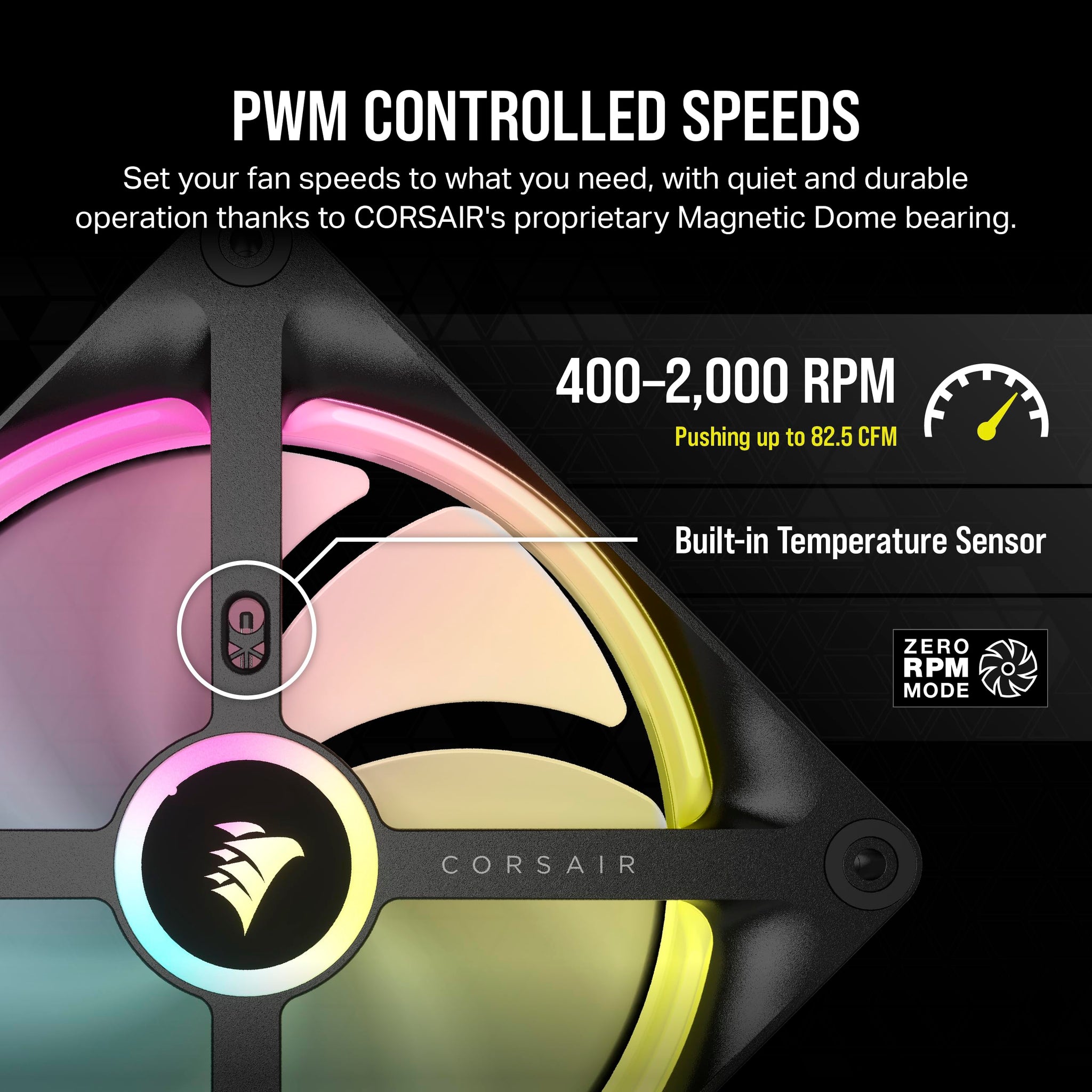 Corsair iCUE LINK QX120 RGB Fan Kit with Magnetic Dome Design