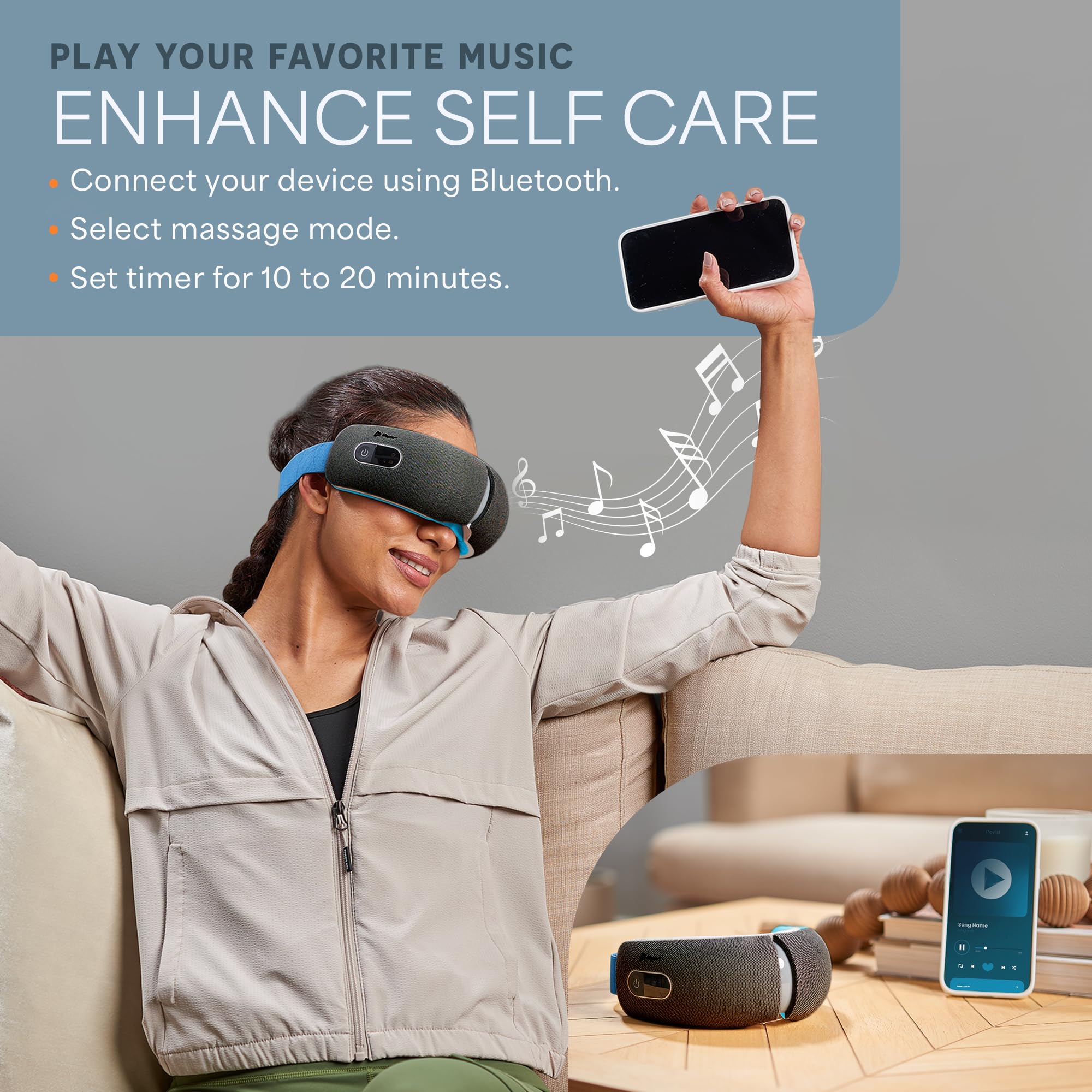 Portable Eye Massager with Heat and Vibration for Relief