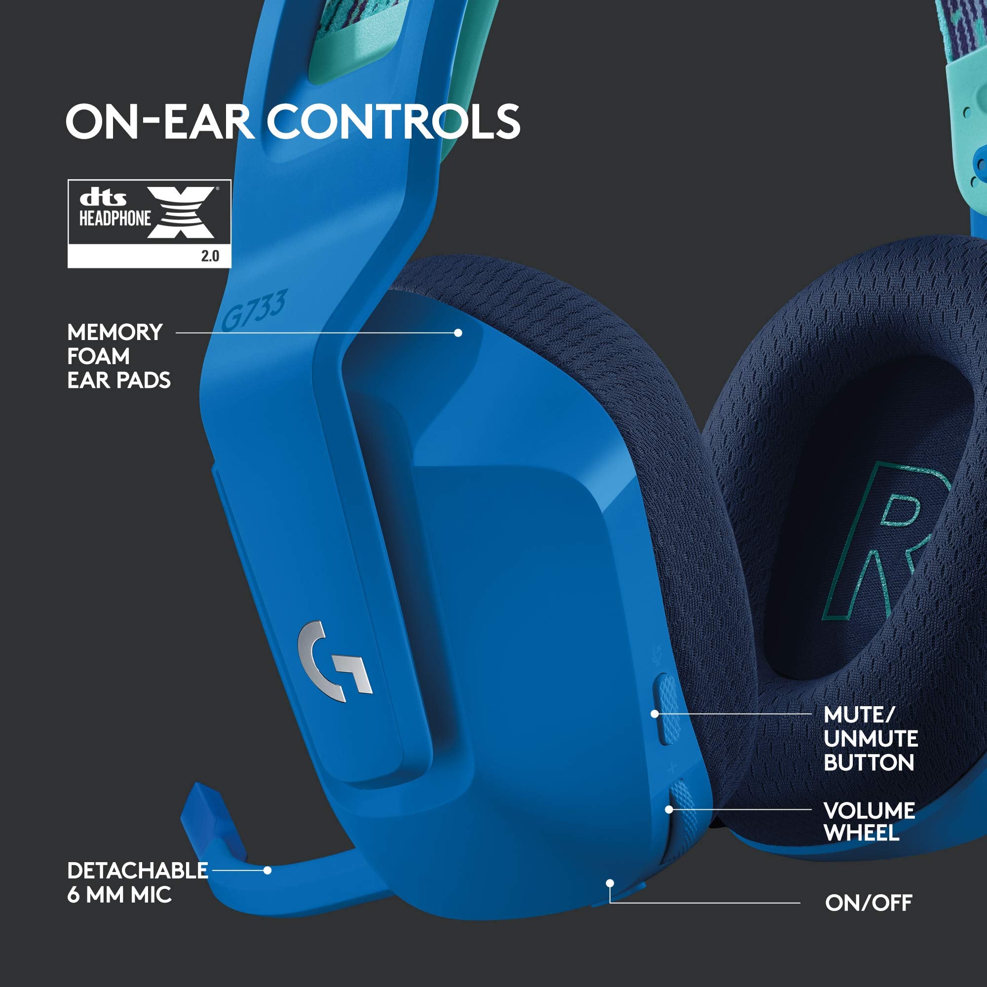 Logitech G733 Wireless Gaming Headset with Premium Audio