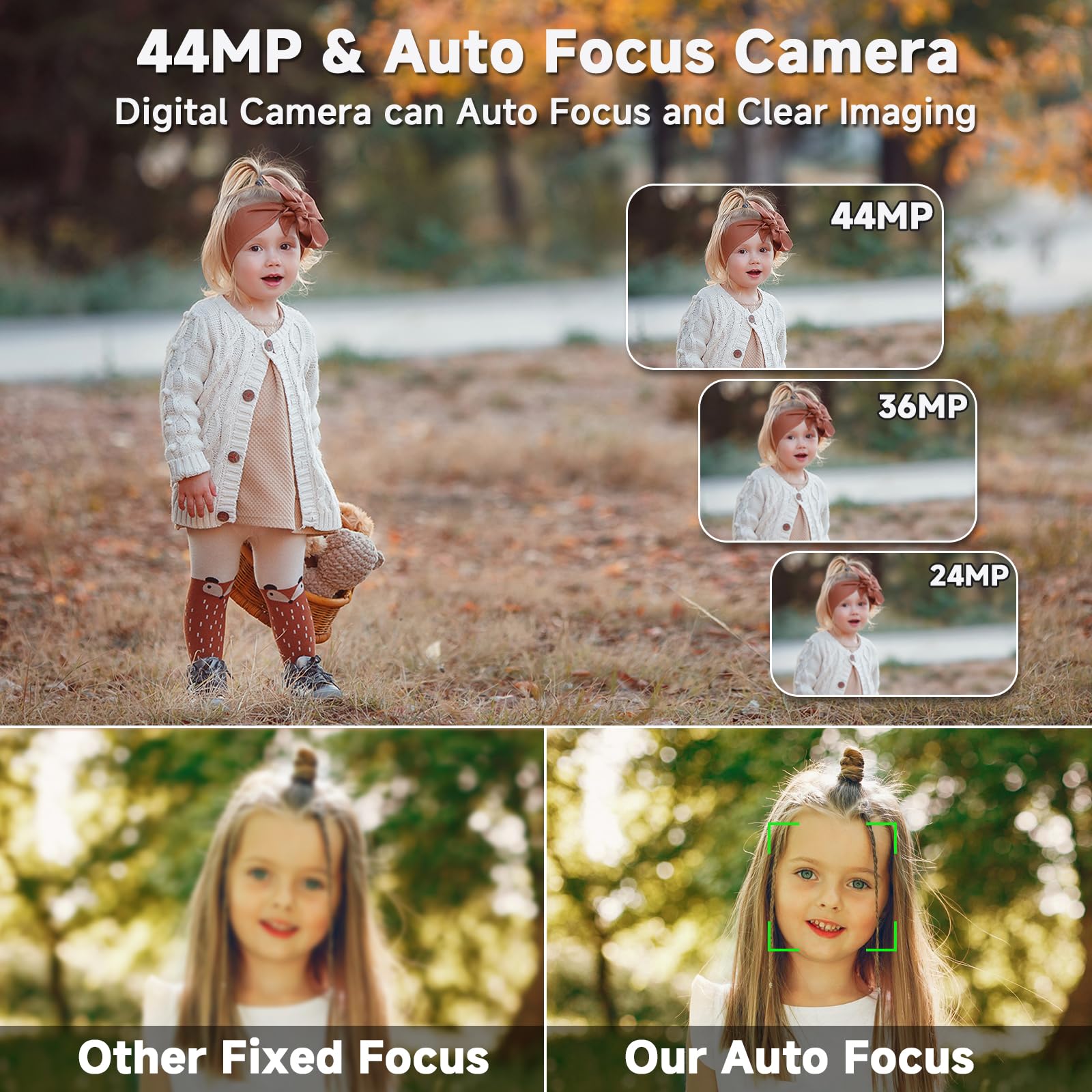 FHD 4K Digital Camera for Kids with 16X Zoom