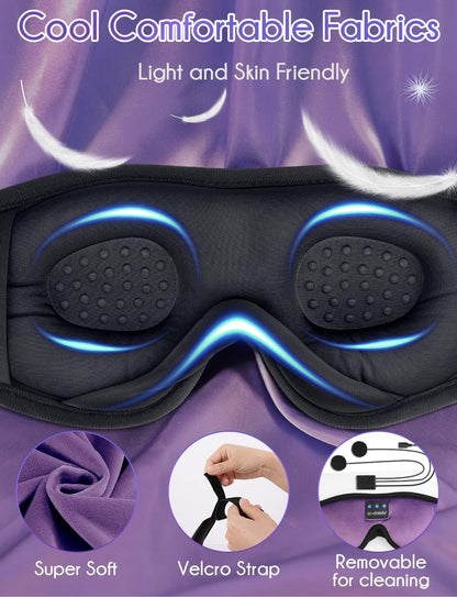 Sleep Headphones Bluetooth Eye Mask for Side Sleepers