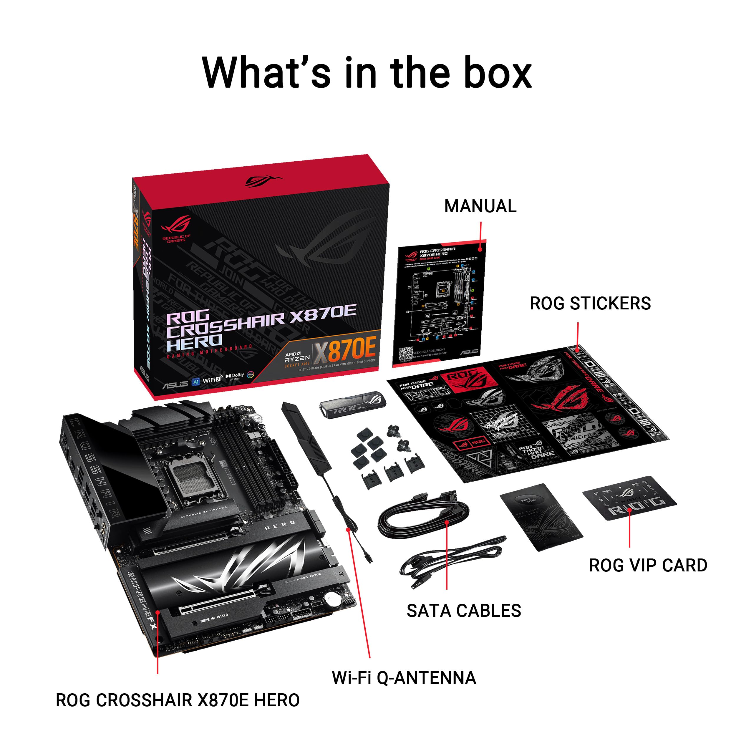 ASUS ROG Crosshair X870E Hero Motherboard with AI Overclocking